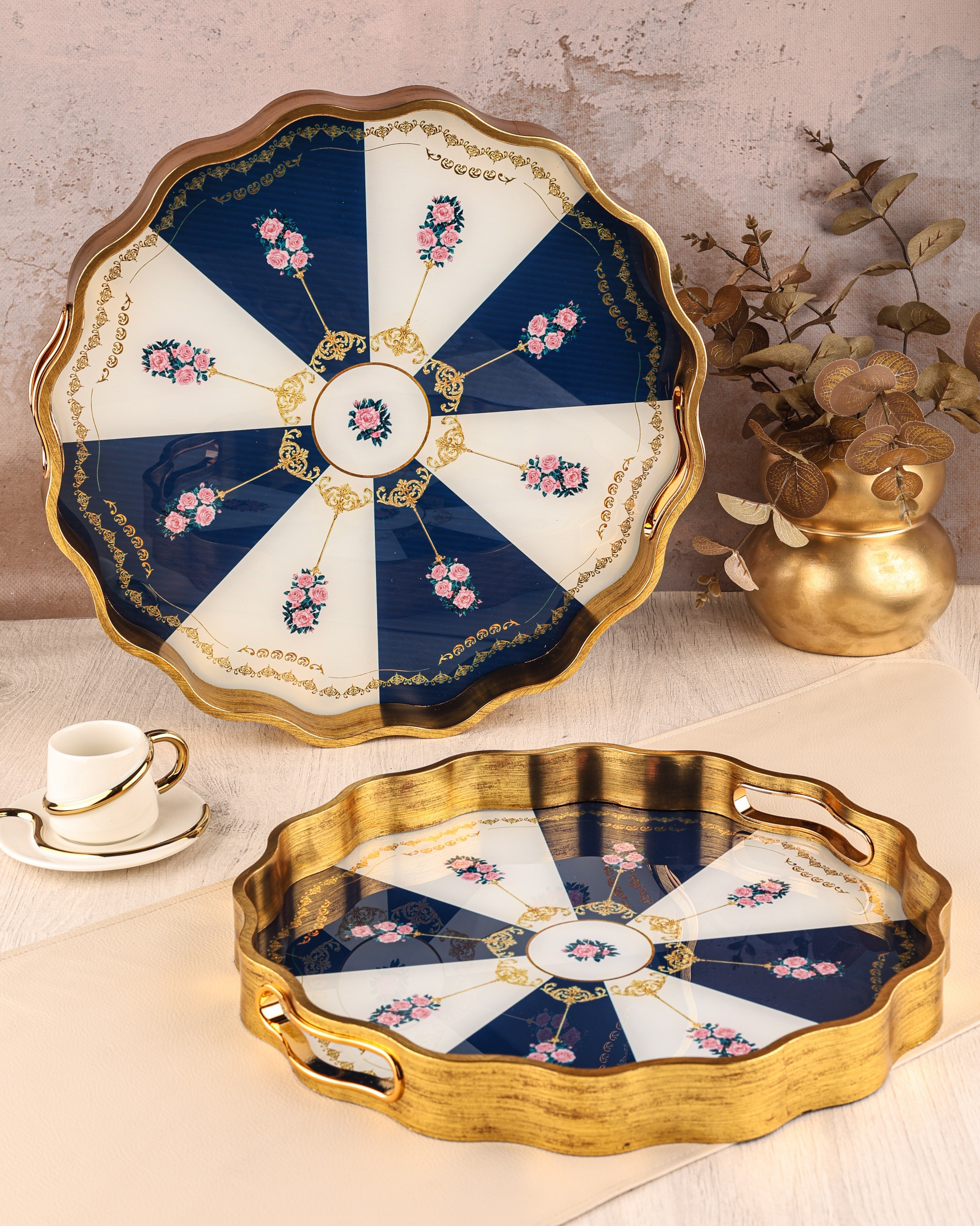 ROYAL CHARME-SARISSA 2'Lİ DEKORATİF TEPSİ