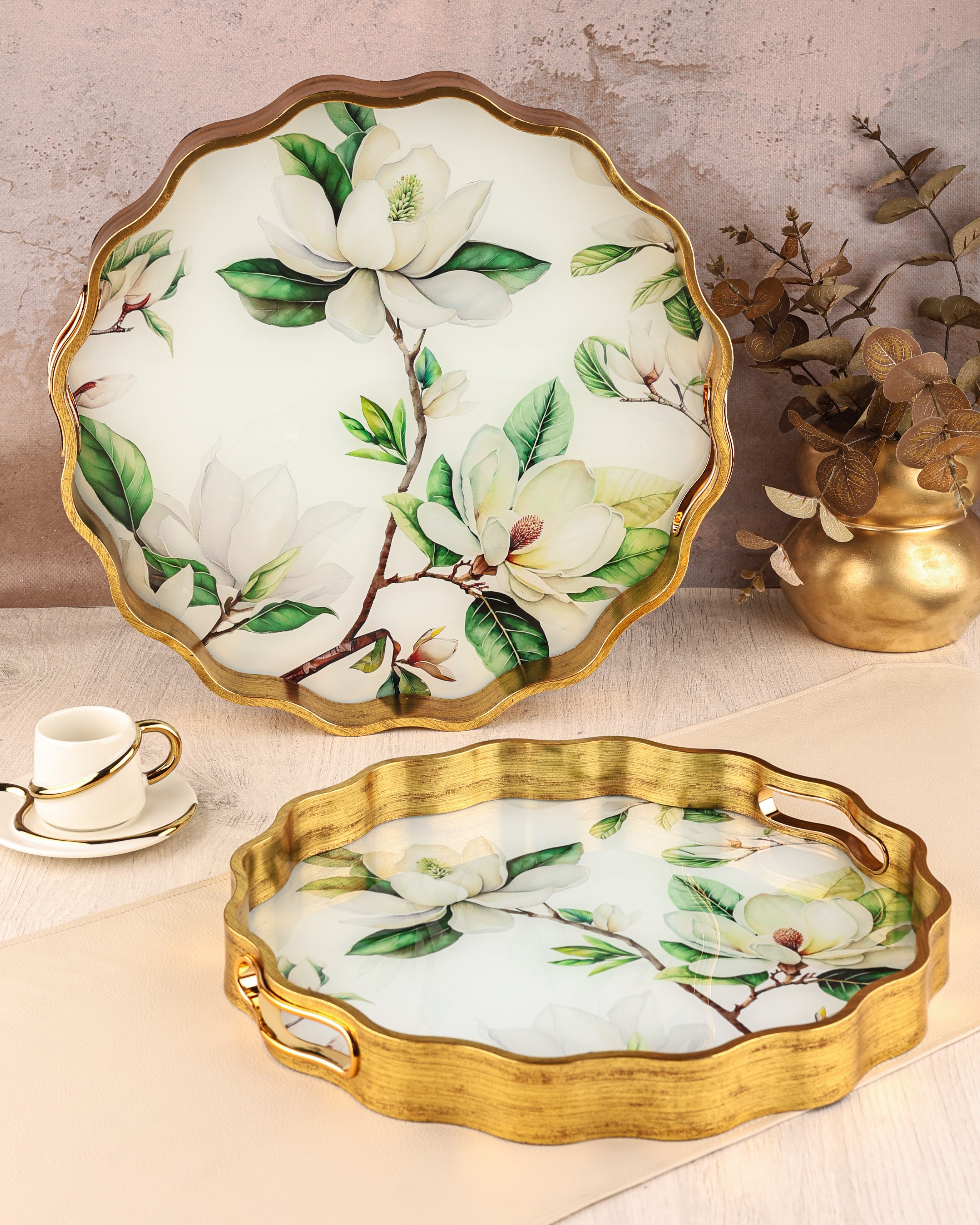 ROYAL CHARME-SARISSA 2'Lİ DEKORATİF TEPSİ