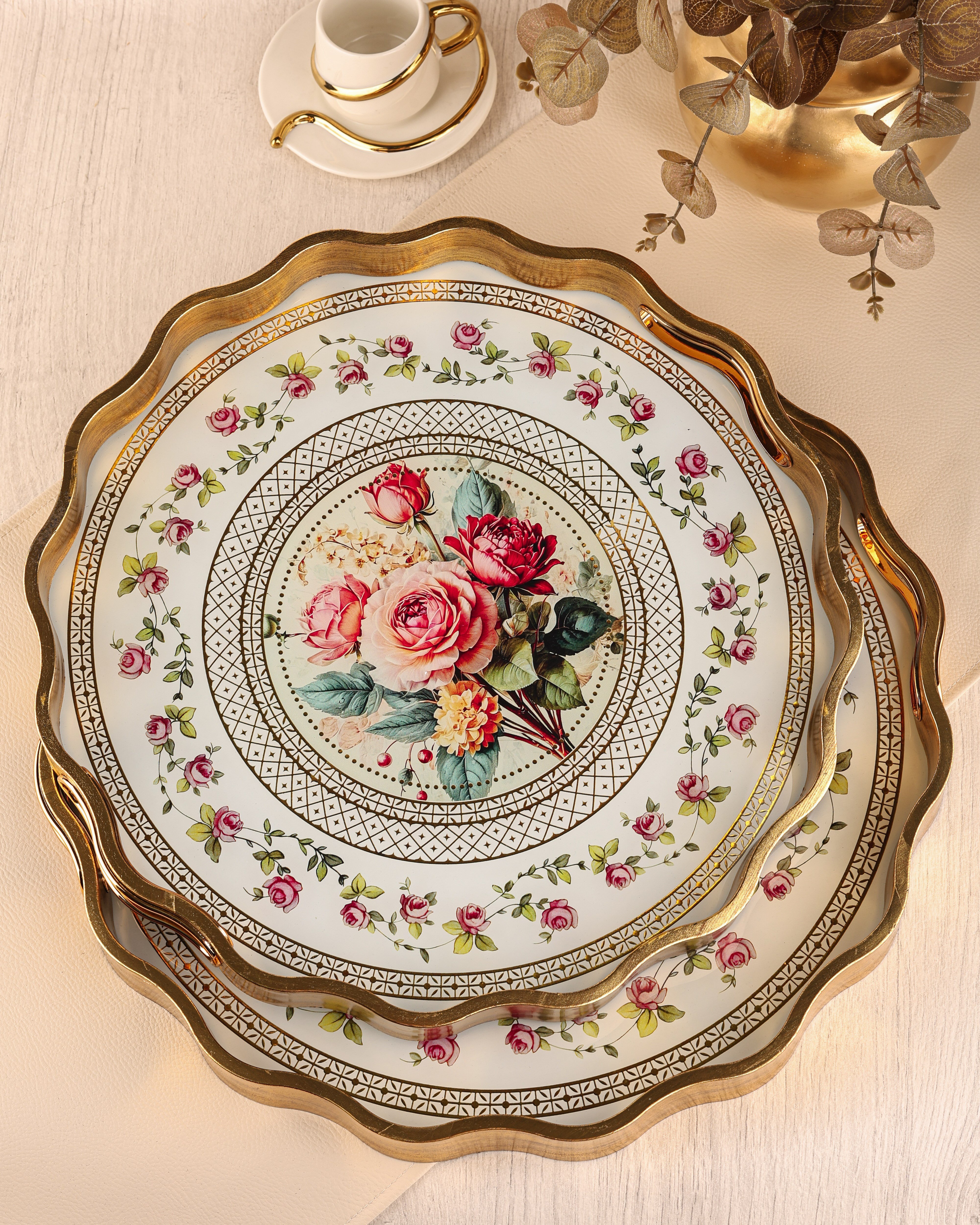 ROYAL CHARME-SARISSA 2'Lİ DEKORATİF TEPSİ