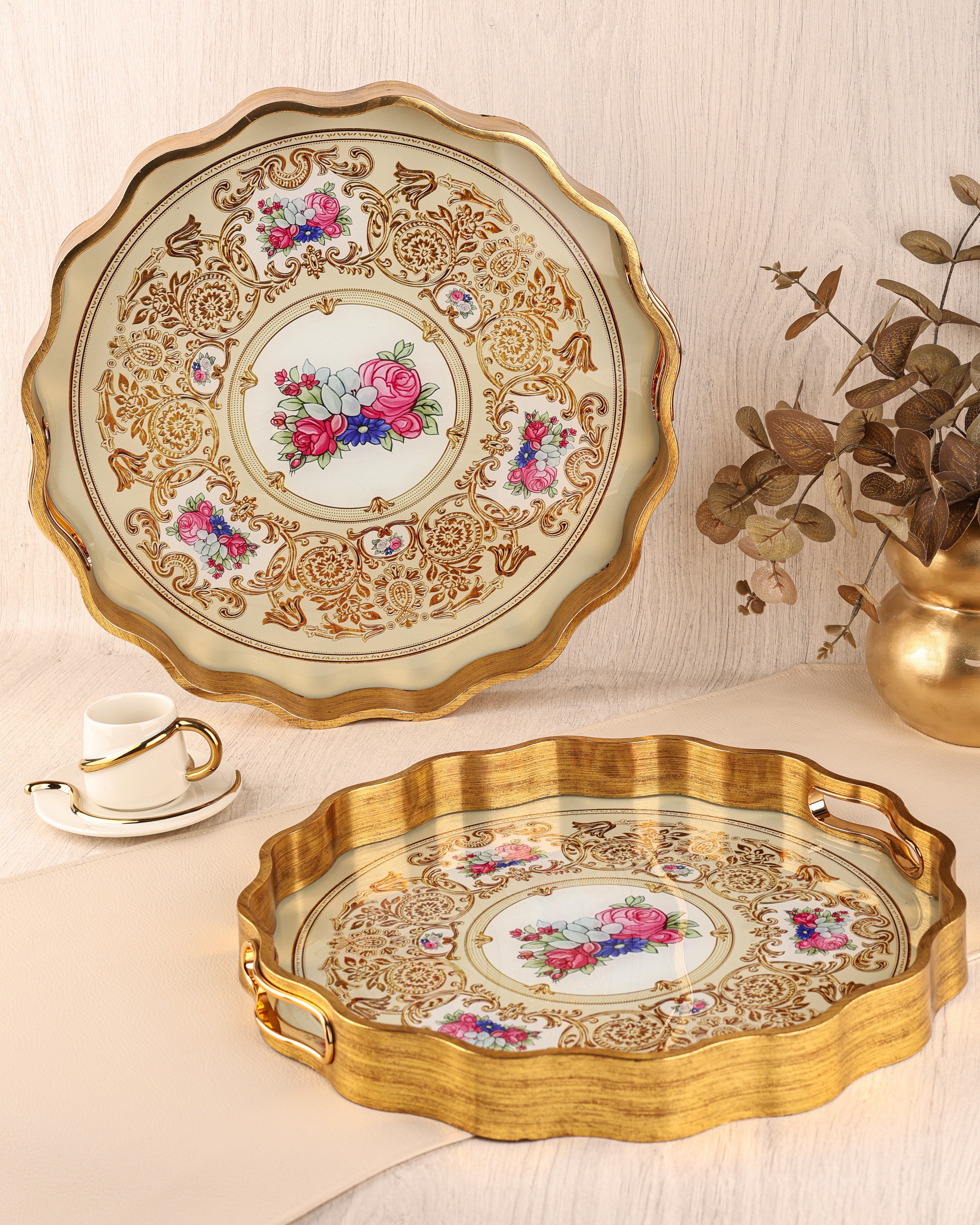 ROYAL CHARME-SARISSA 2'Lİ DEKORATİF TEPSİ