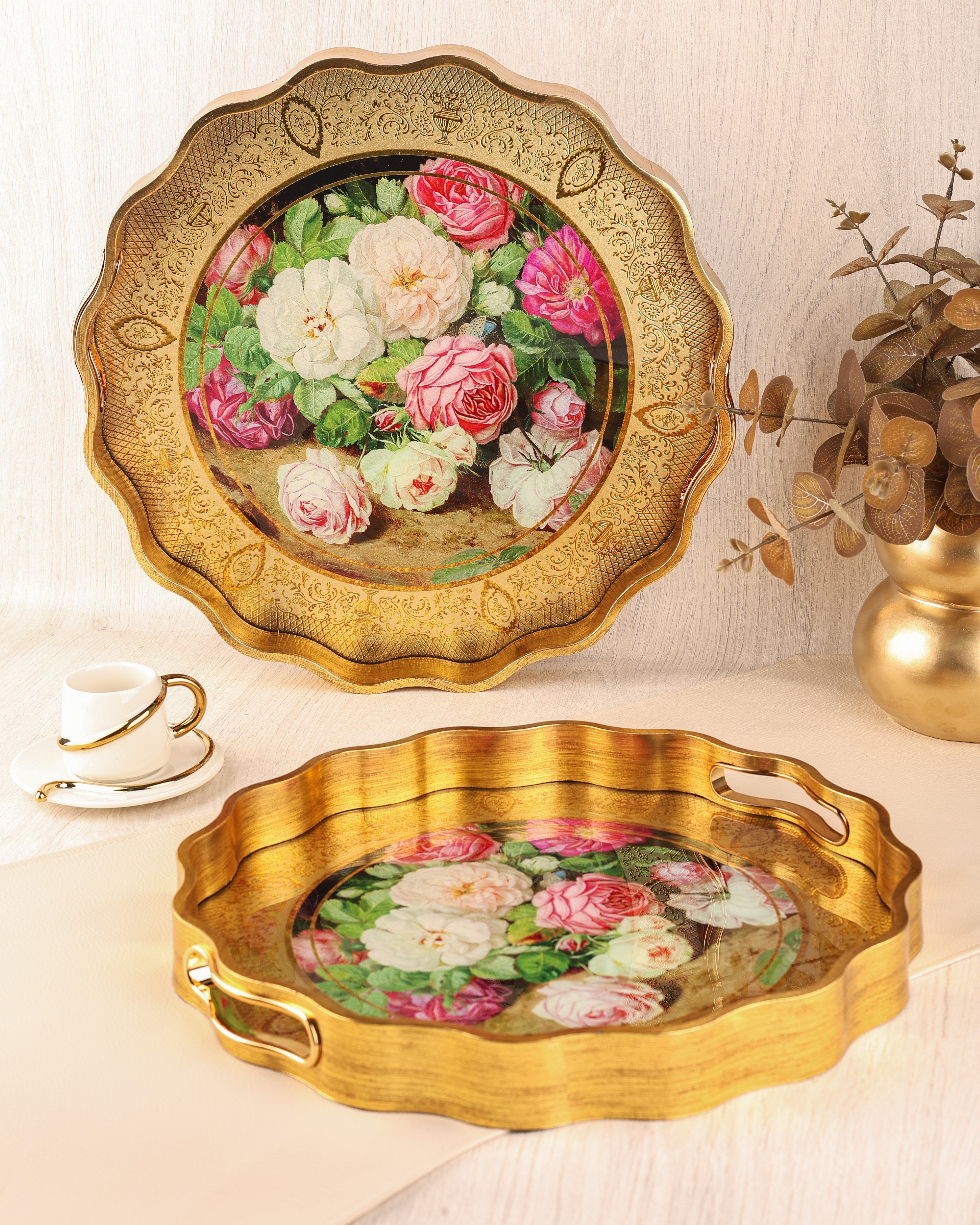 ROYAL CHARME-SARISSA 2'Lİ DEKORATİF TEPSİ