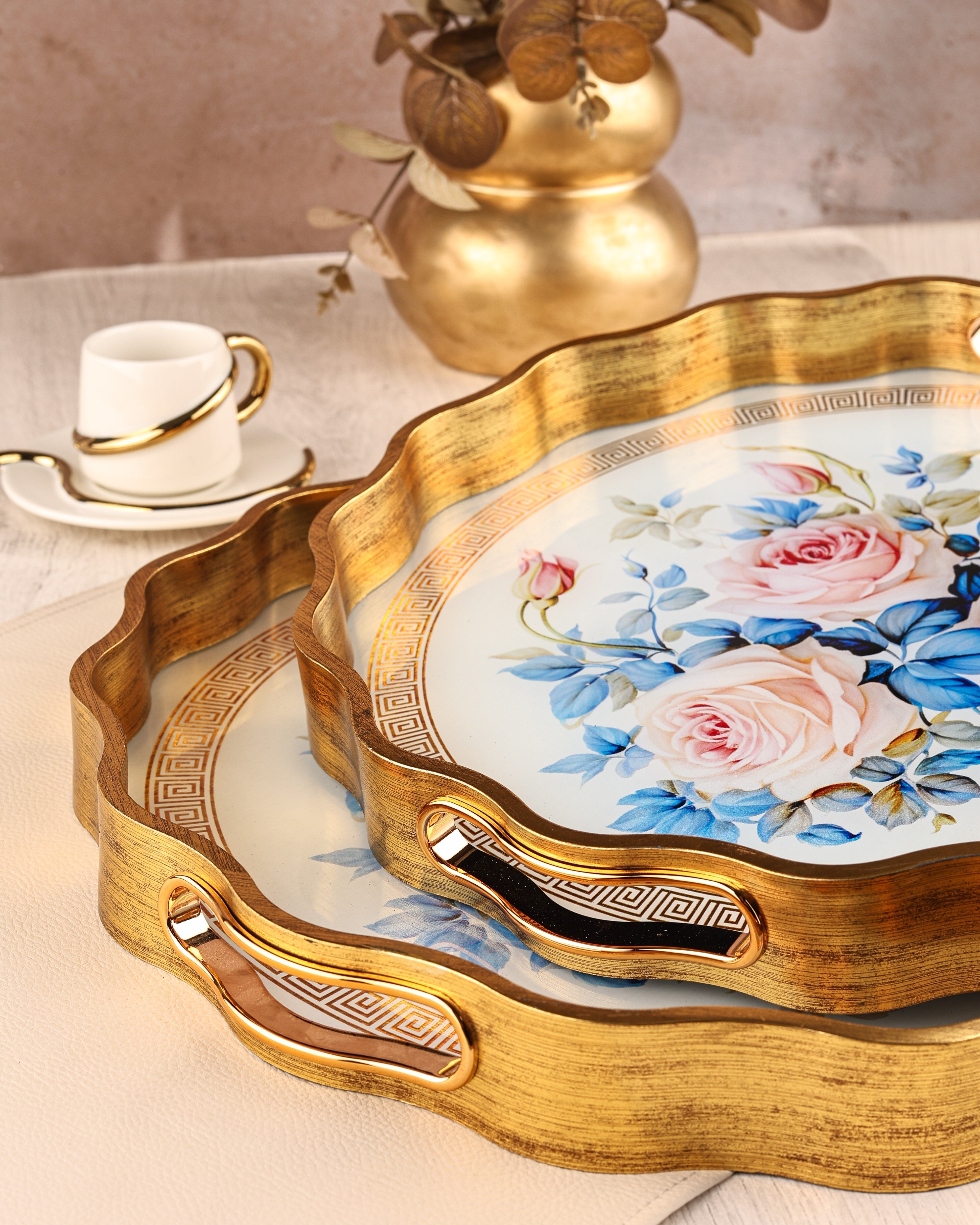 ROYAL CHARME-SARISSA 2'Lİ DEKORATİF TEPSİ