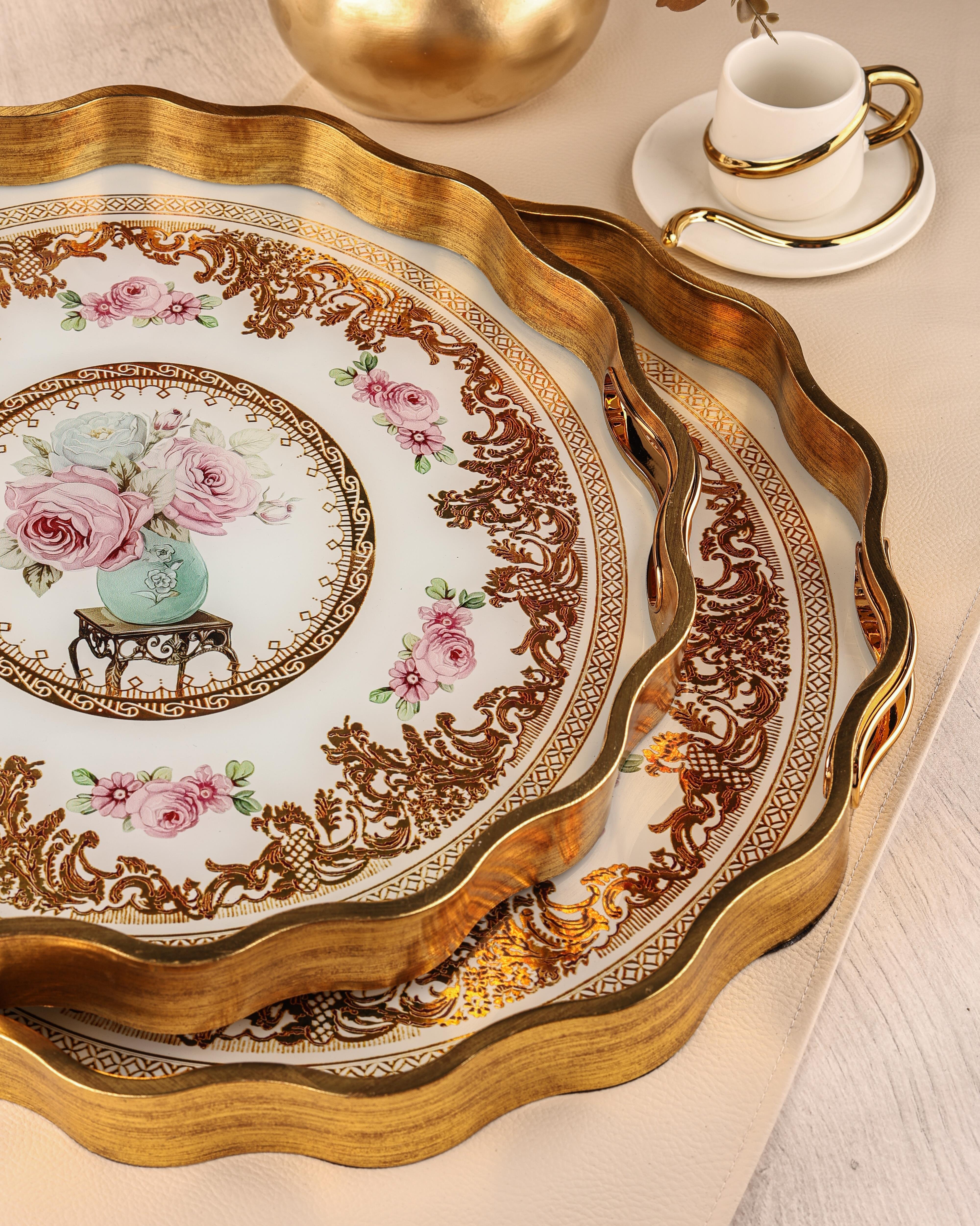 ROYAL CHARME-SARISSA 2'Lİ DEKORATİF TEPSİ