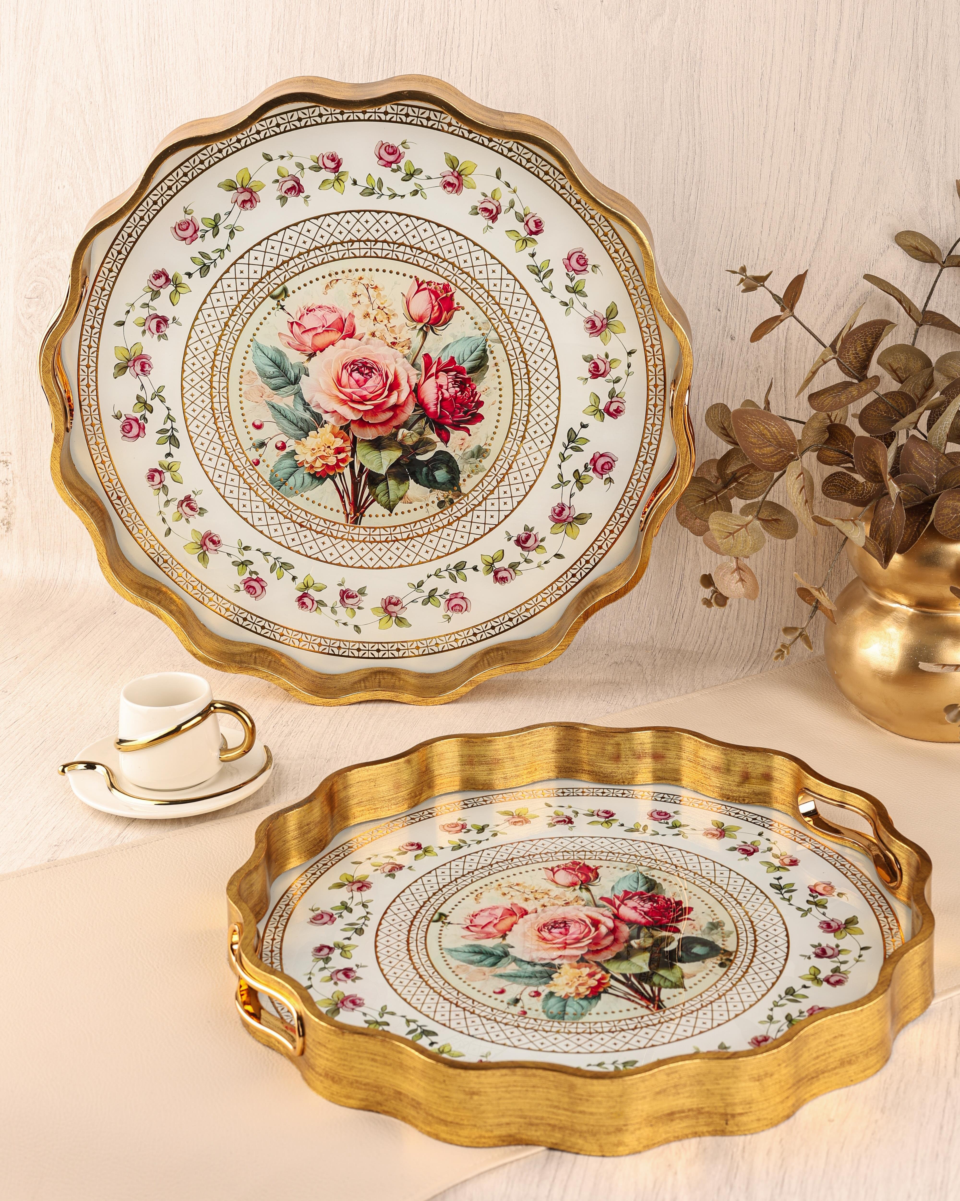 ROYAL CHARME-SARISSA 2'Lİ DEKORATİF TEPSİ