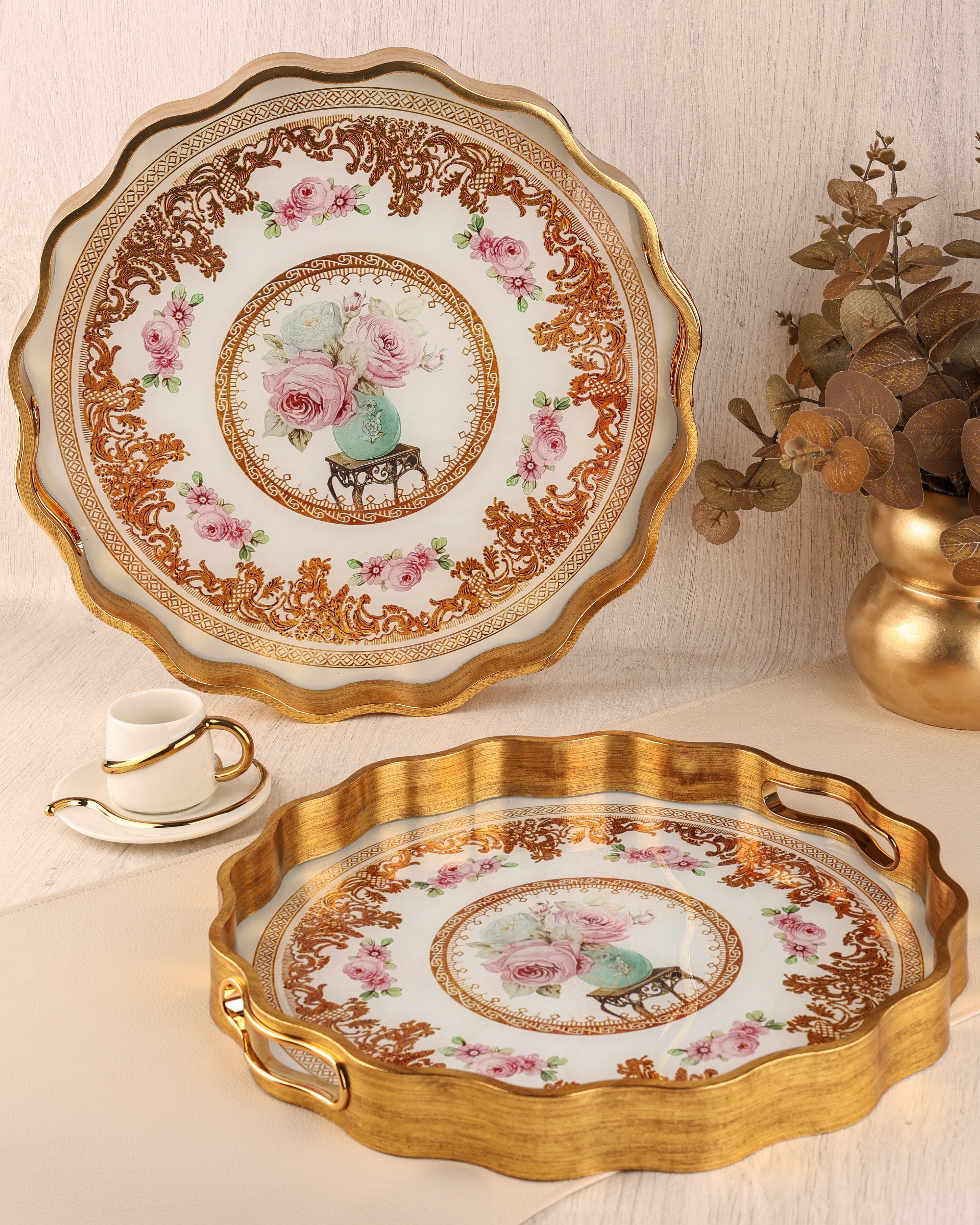 ROYAL CHARME-SARISSA 2'Lİ DEKORATİF TEPSİ