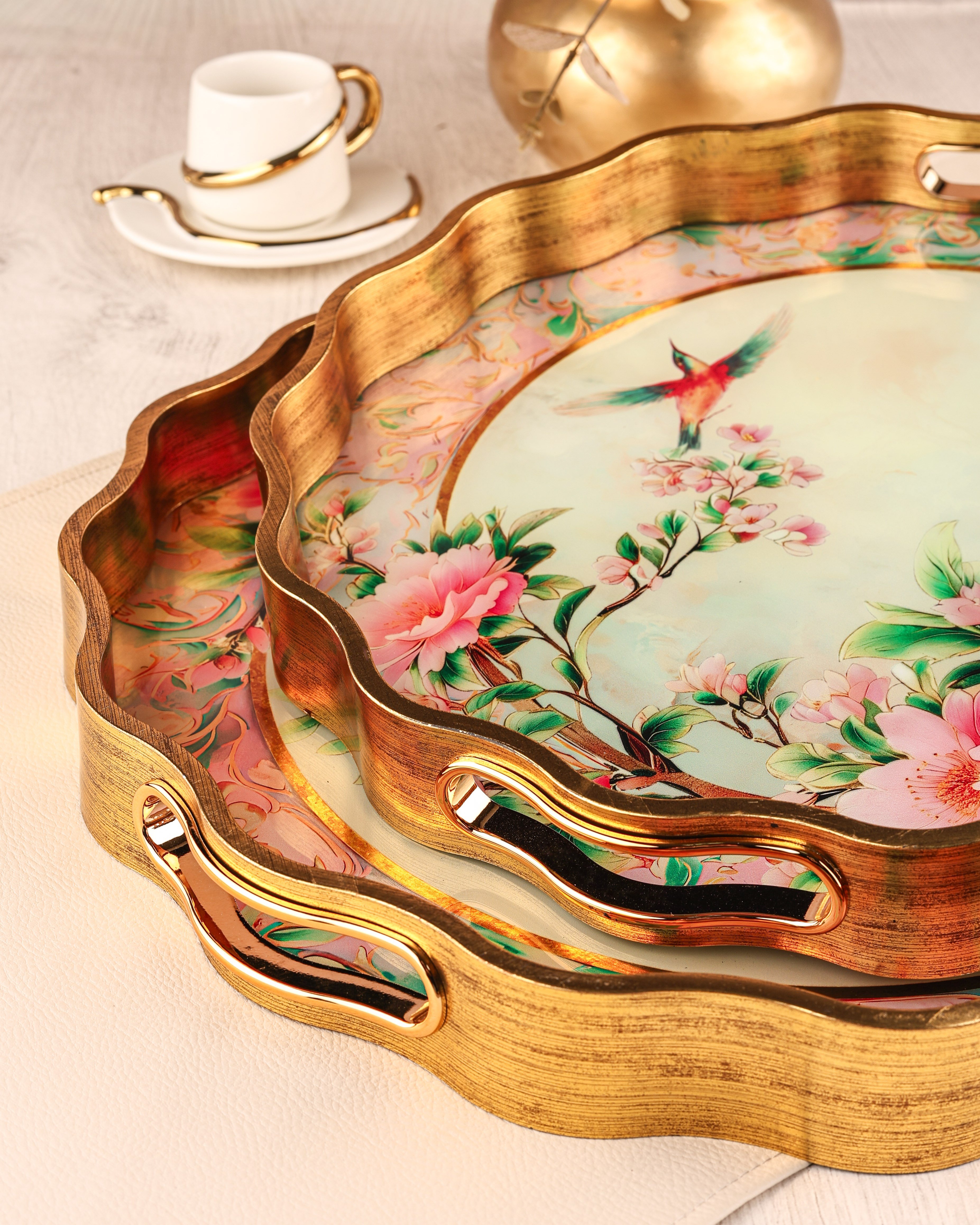ROYAL CHARME-SARISSA 2'Lİ DEKORATİF TEPSİ