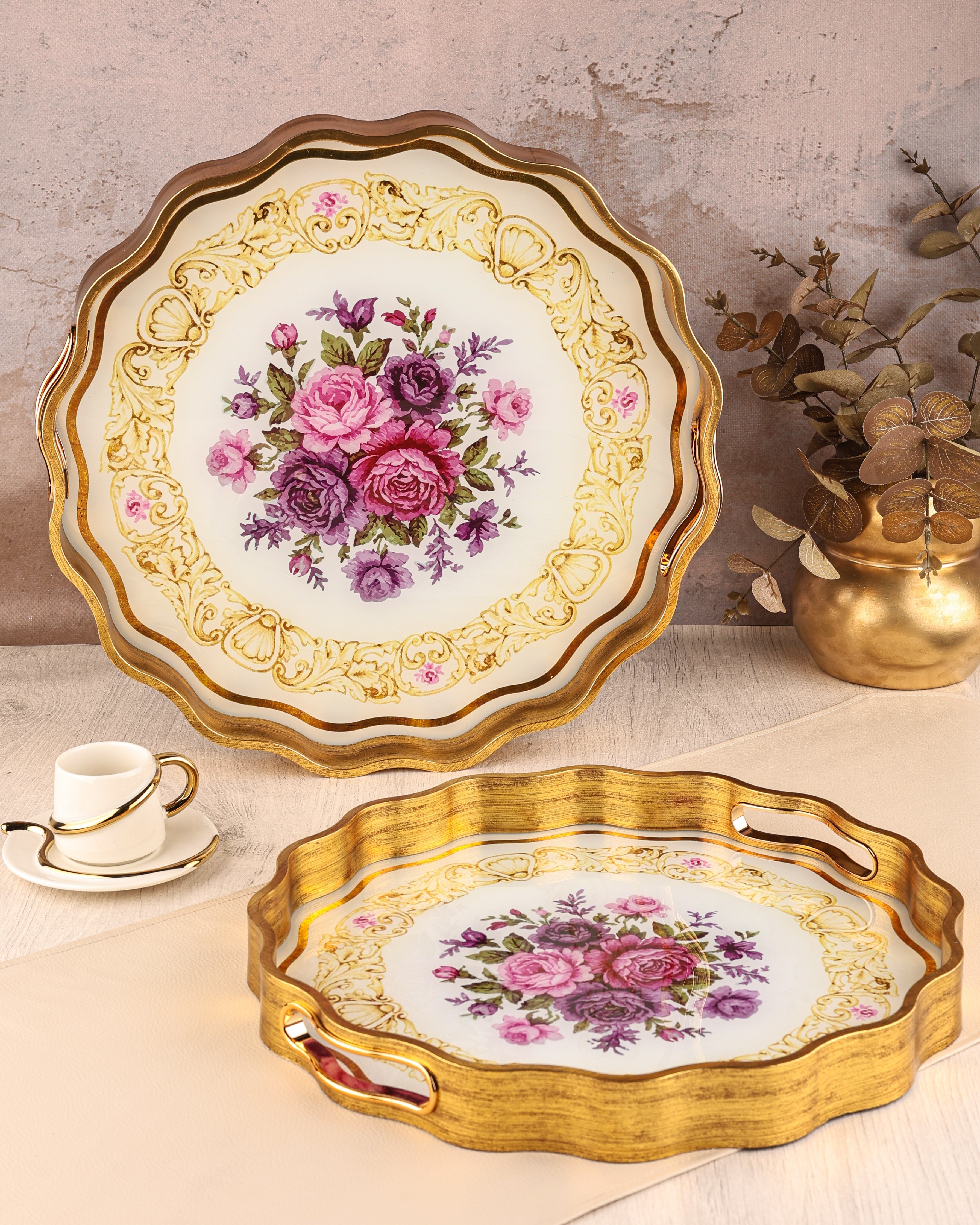 ROYAL CHARME-SARISSA 2'Lİ DEKORATİF TEPSİ