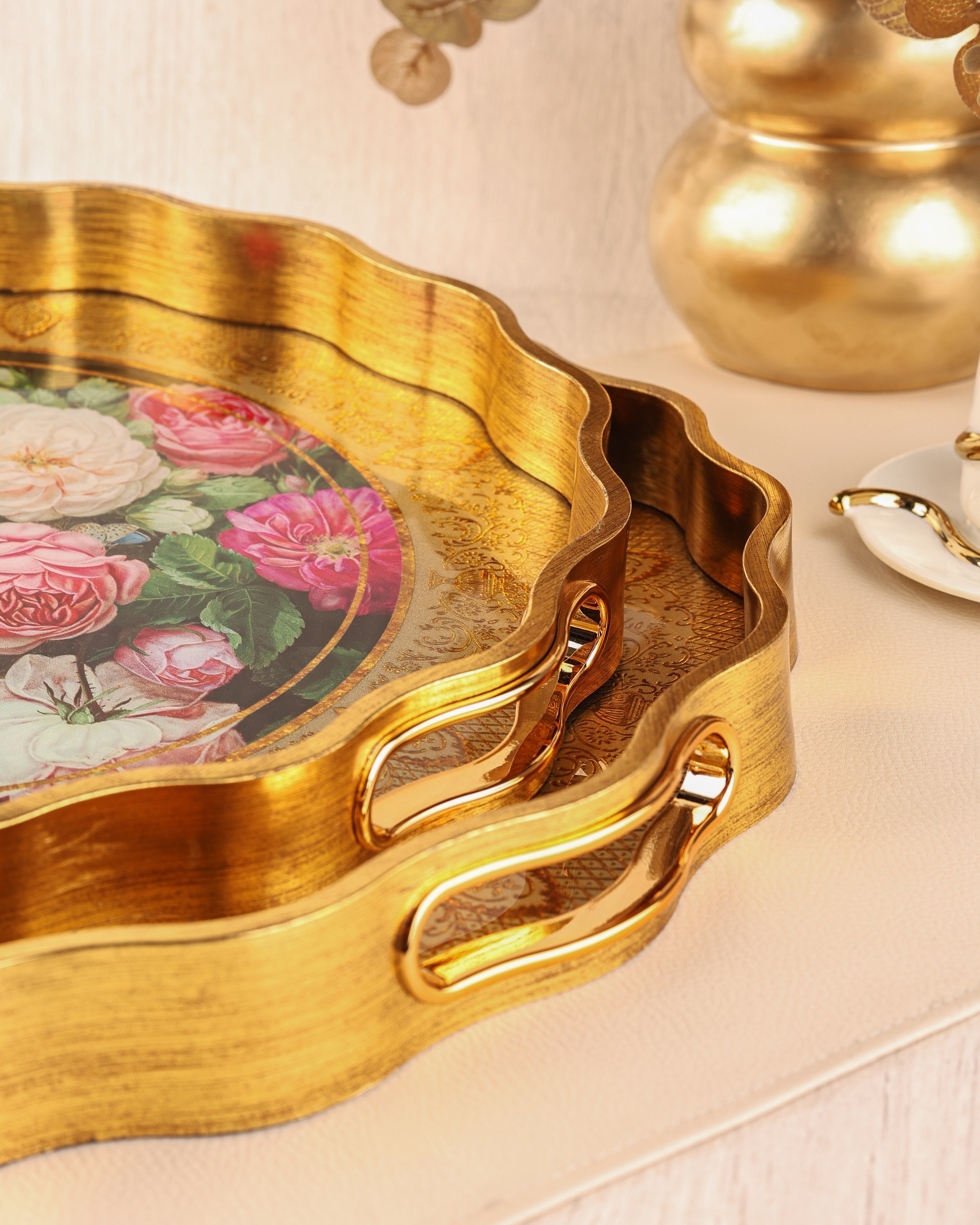 ROYAL CHARME-SARISSA 2'Lİ DEKORATİF TEPSİ