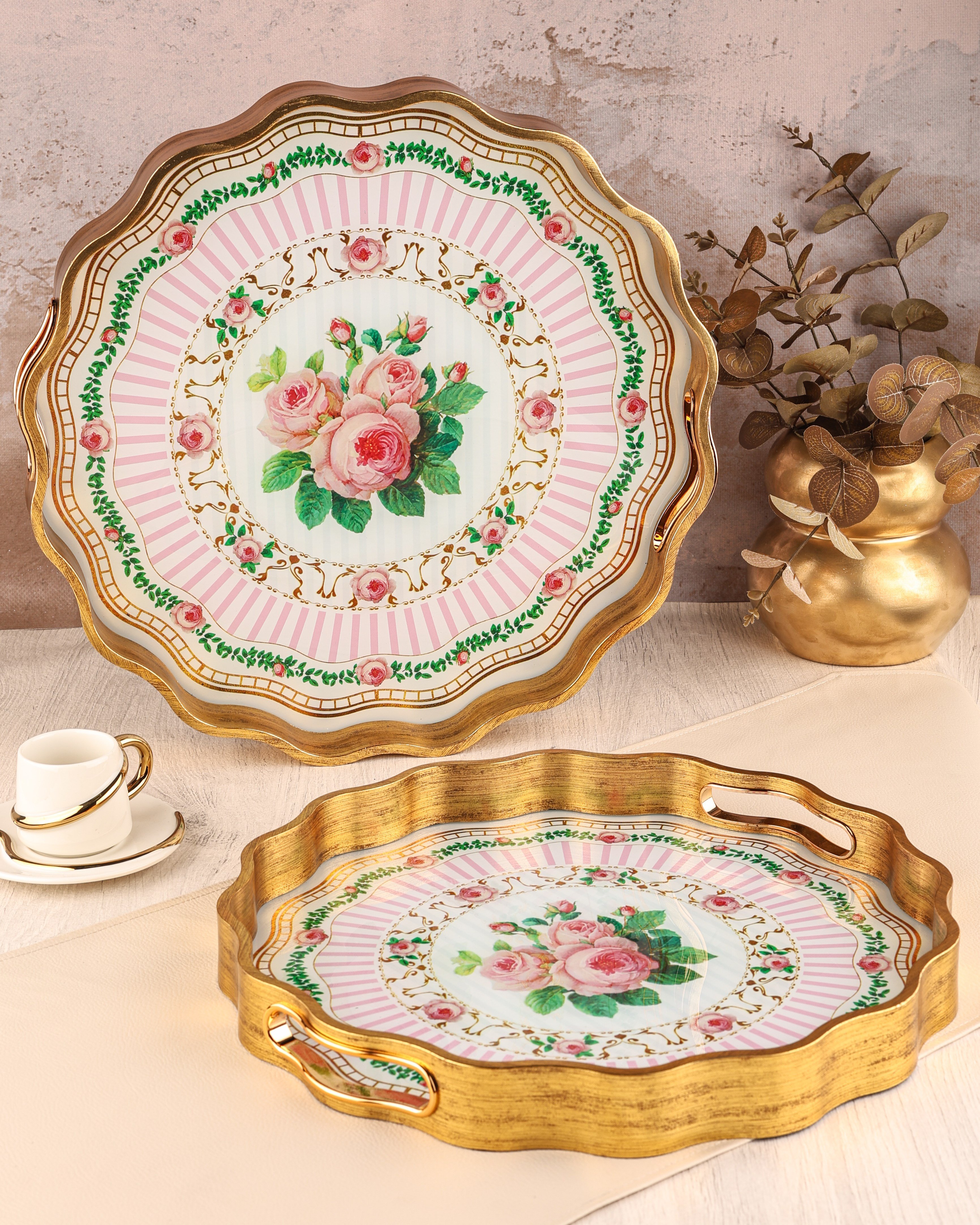 ROYAL CHARME-SARISSA 2'Lİ DEKORATİF TEPSİ
