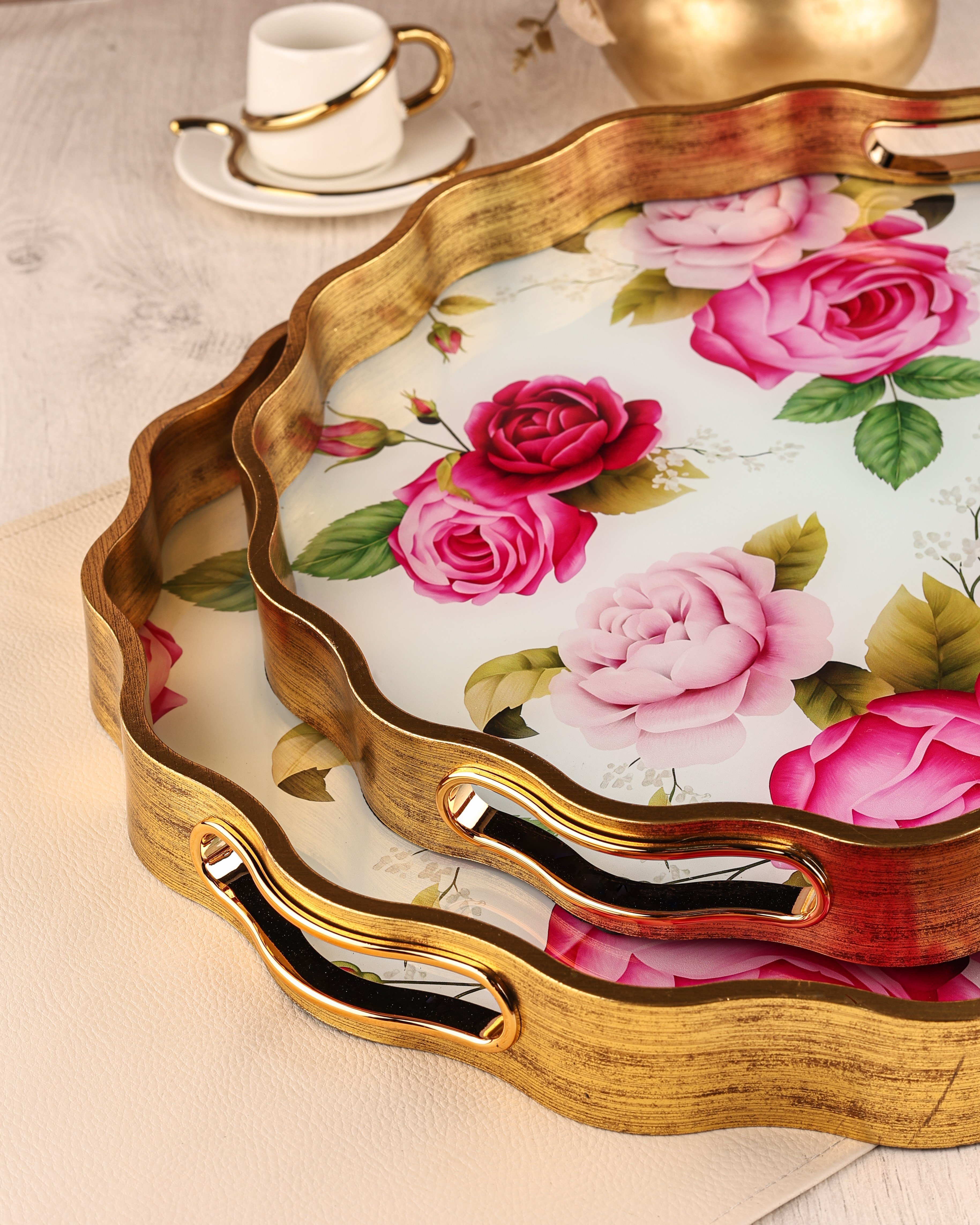 ROYAL CHARME-SARISSA 2'Lİ DEKORATİF TEPSİ