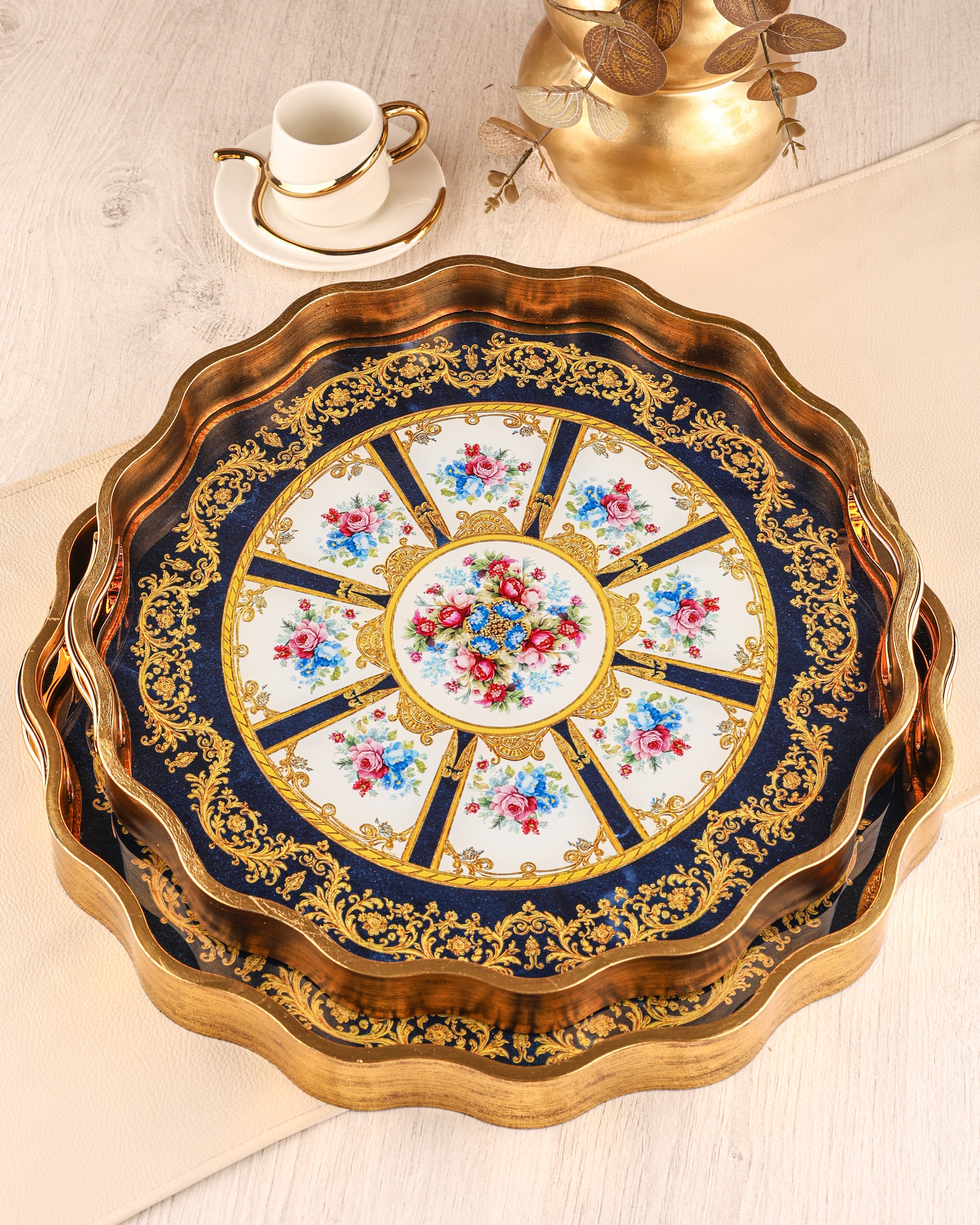 ROYAL CHARME-SARISSA 2'Lİ DEKORATİF TEPSİ