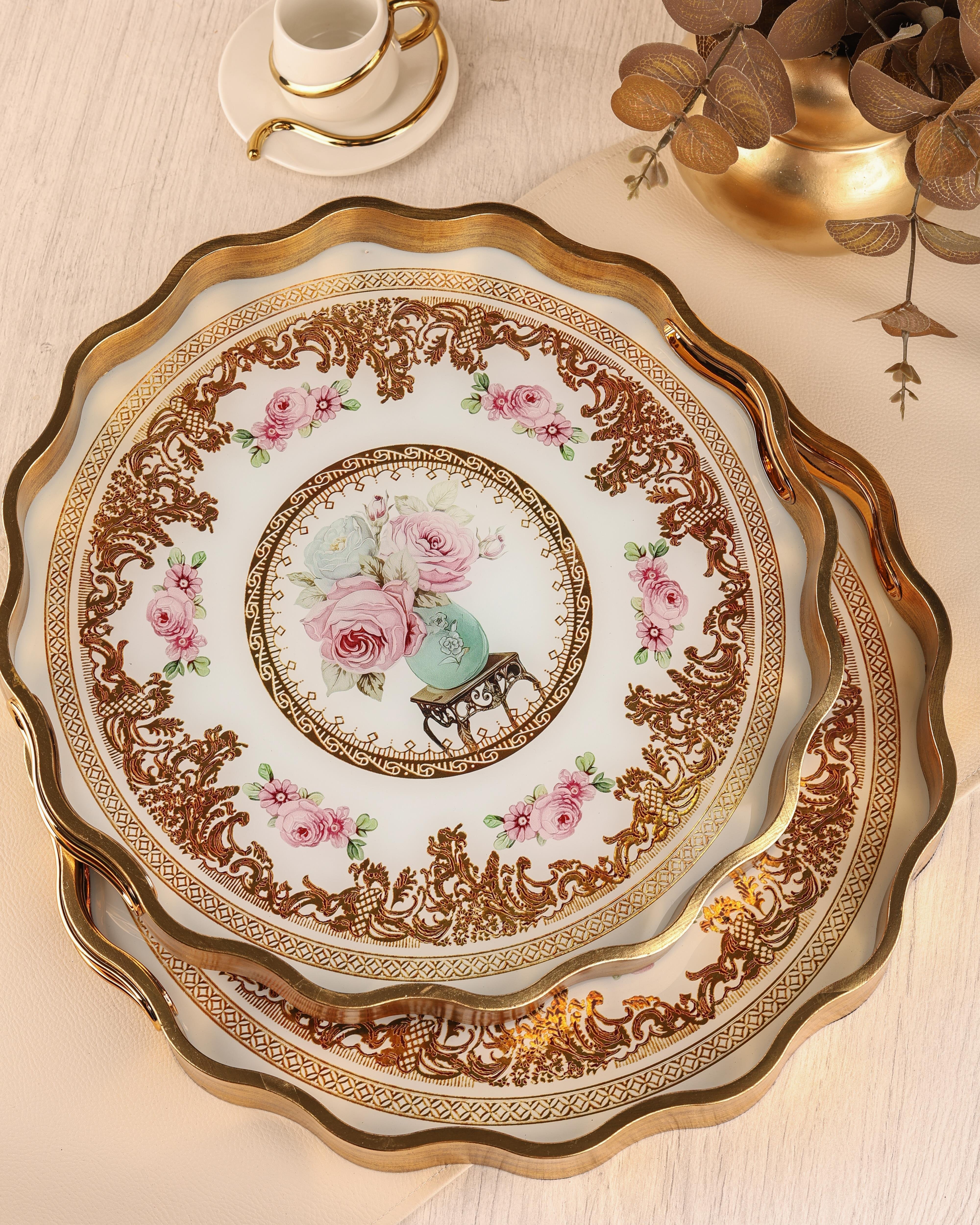 ROYAL CHARME-SARISSA 2'Lİ DEKORATİF TEPSİ