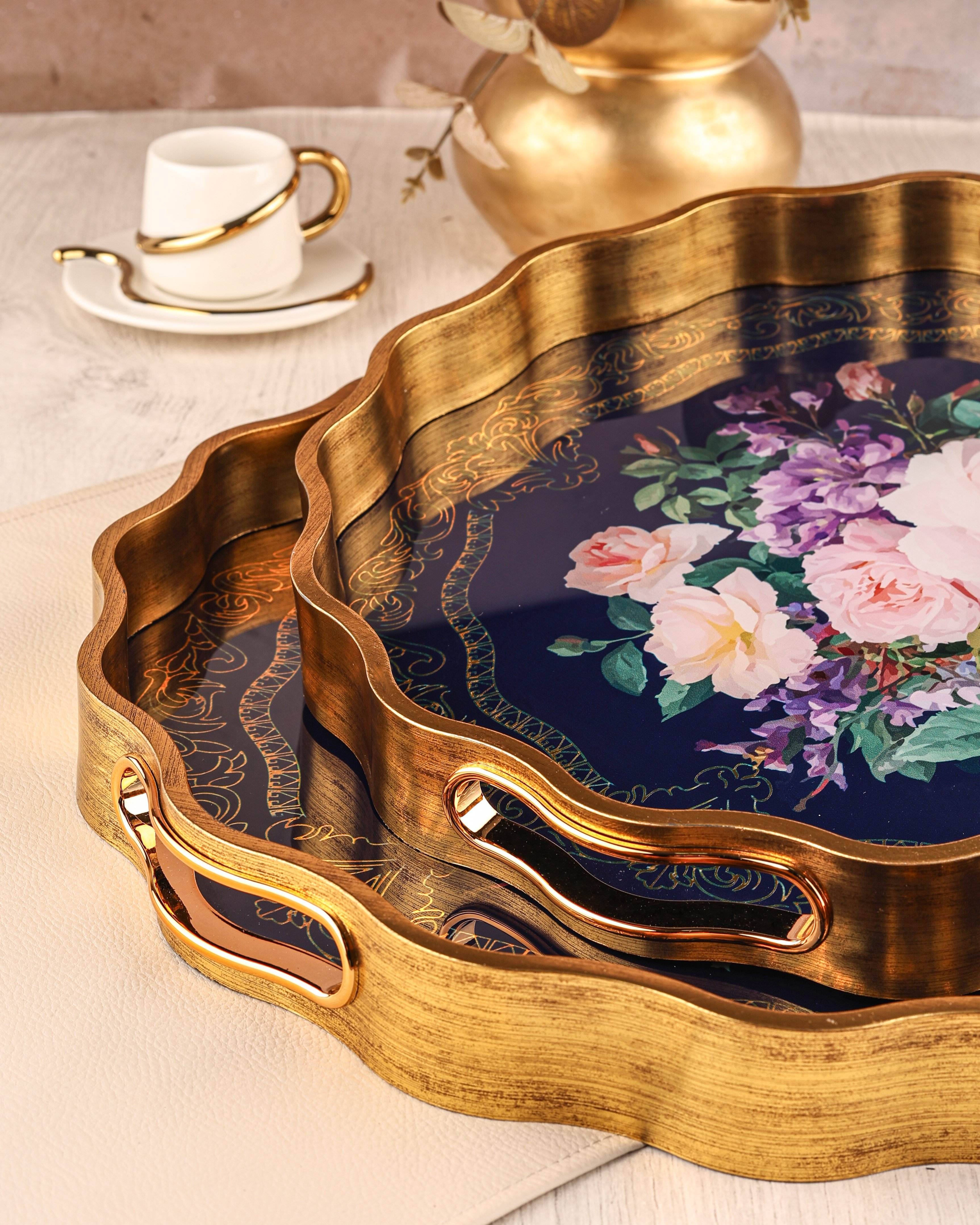 ROYAL CHARME-SARISSA 2'Lİ DEKORATİF TEPSİ