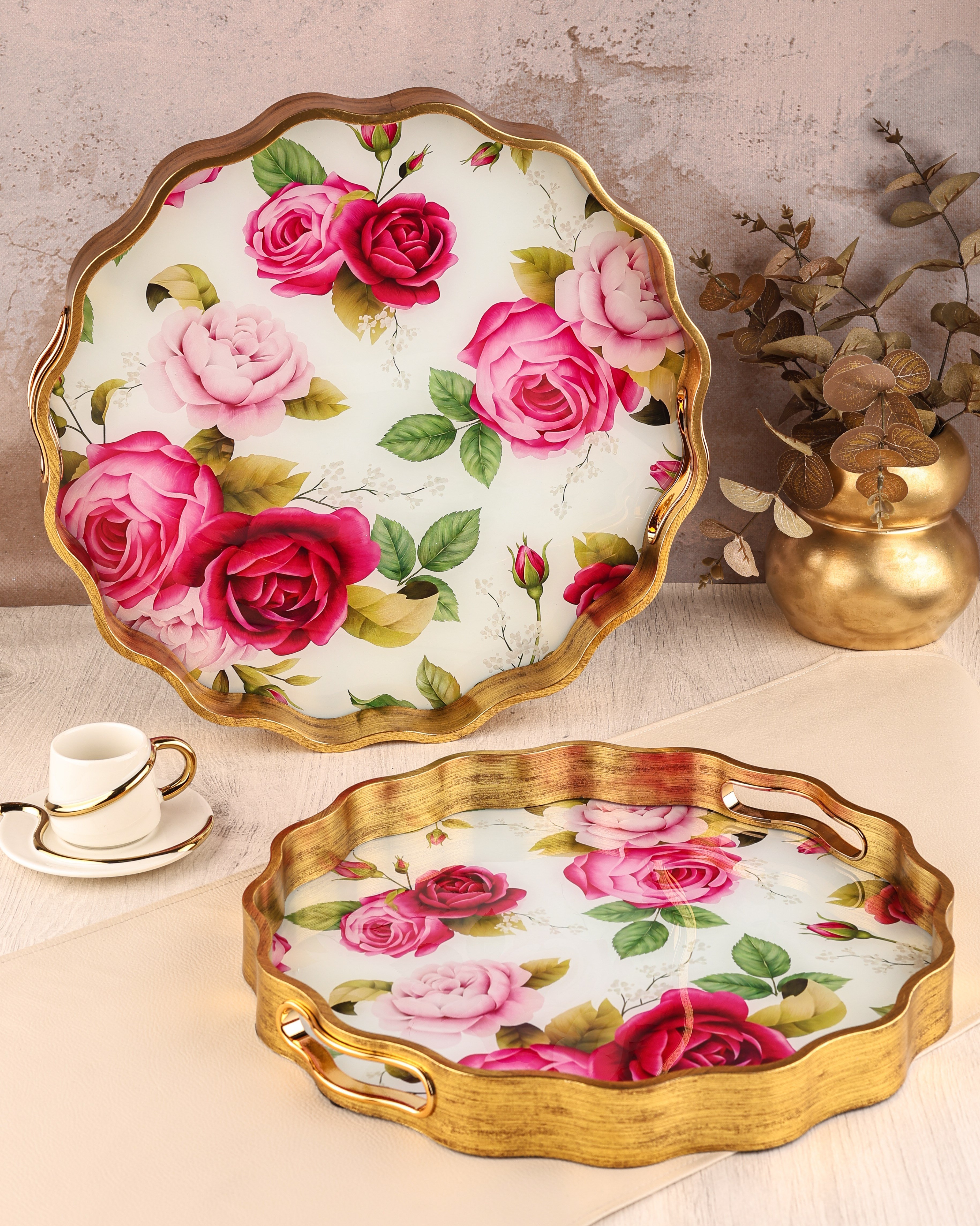 ROYAL CHARME-SARISSA 2'Lİ DEKORATİF TEPSİ