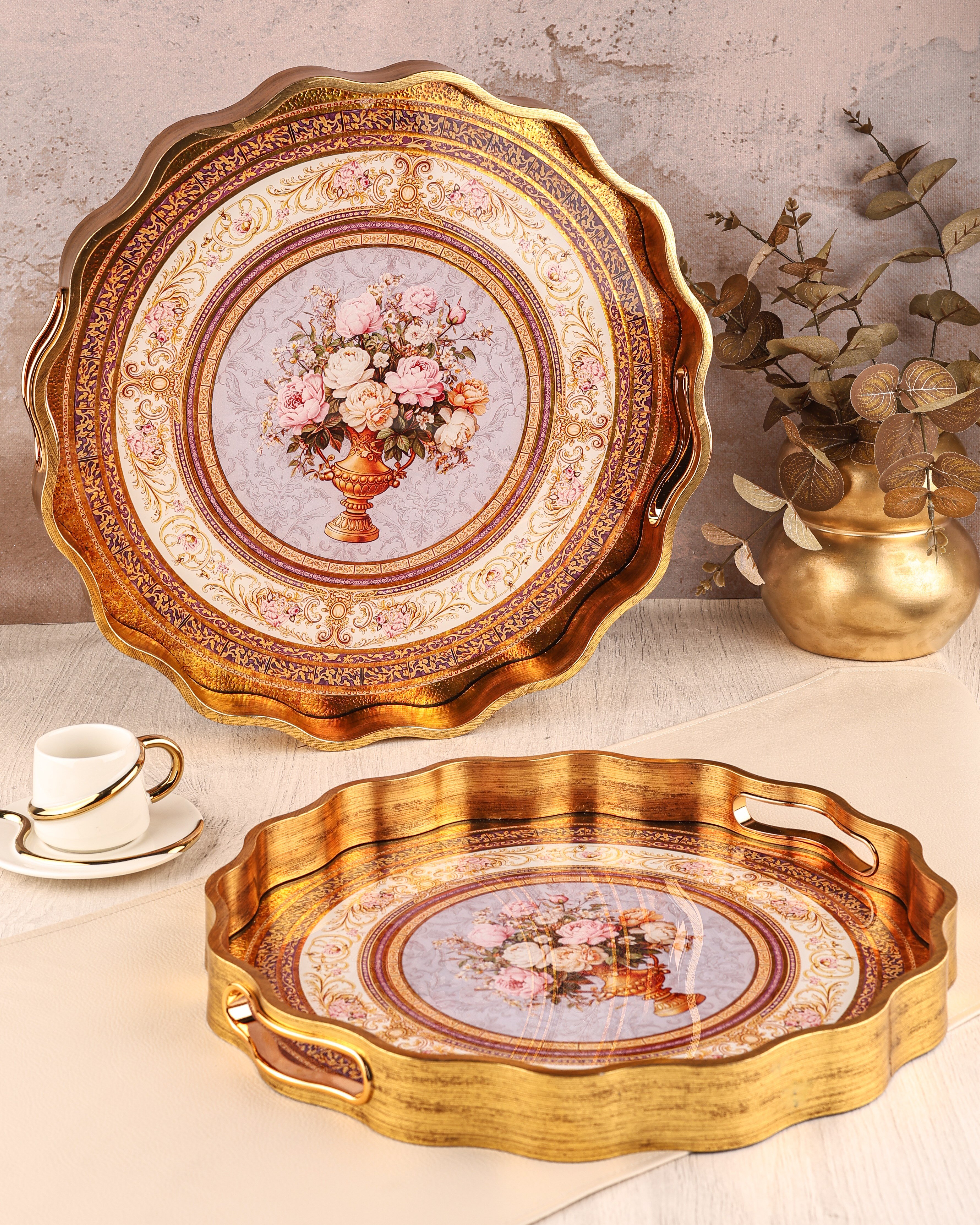 ROYAL CHARME-SARISSA 2'Lİ DEKORATİF TEPSİ