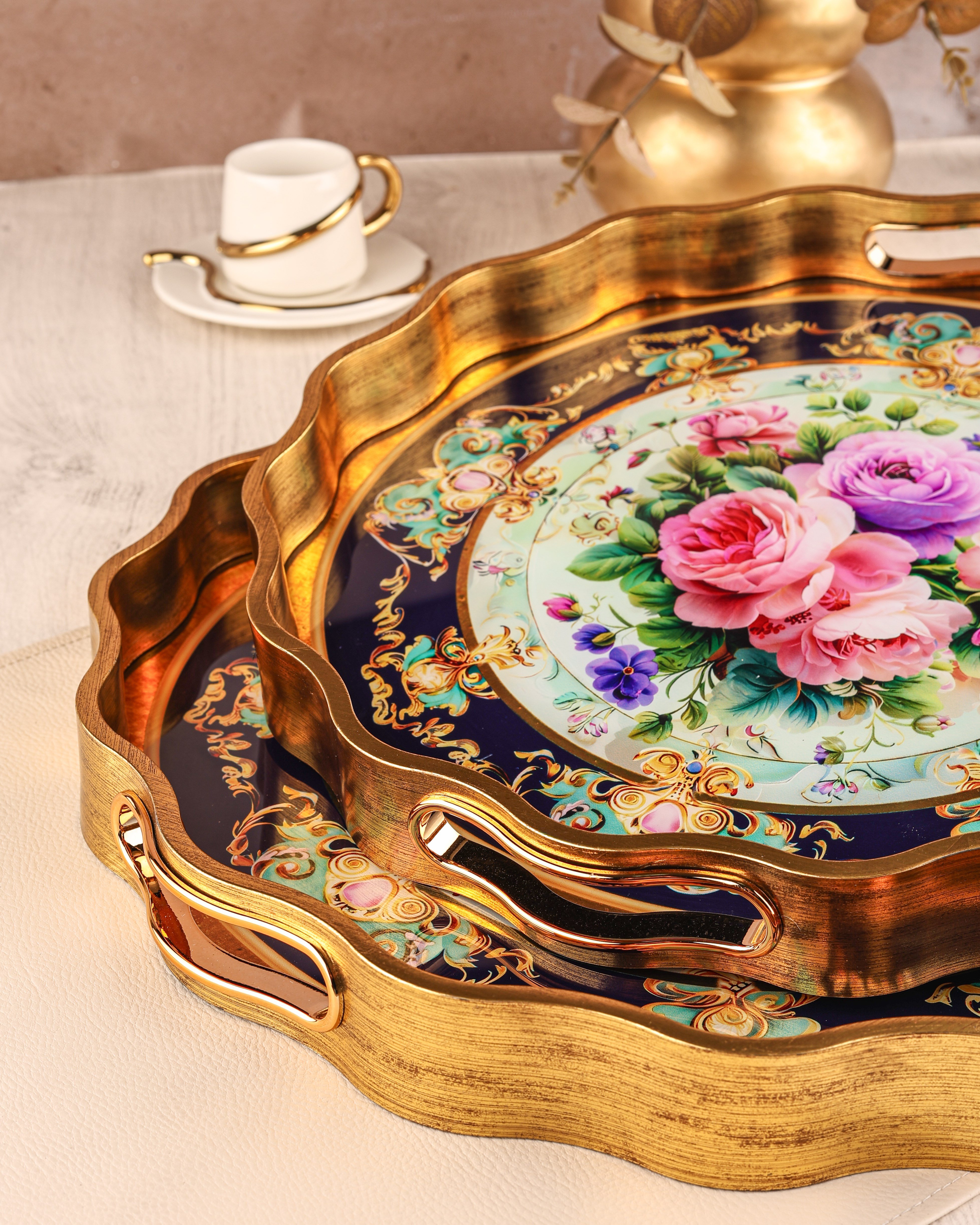 ROYAL CHARME-SARISSA 2'Lİ DEKORATİF TEPSİ
