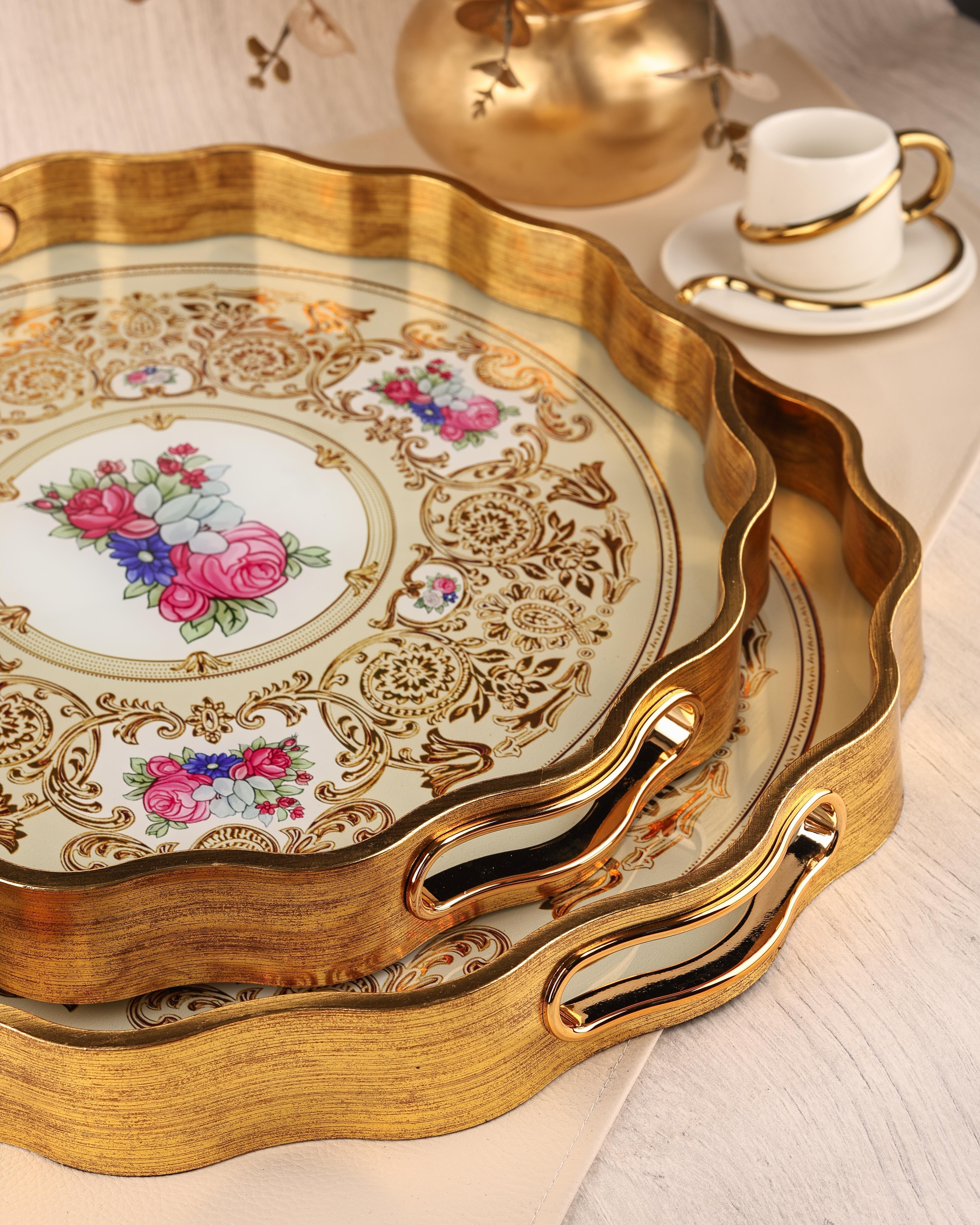 ROYAL CHARME-SARISSA 2'Lİ DEKORATİF TEPSİ