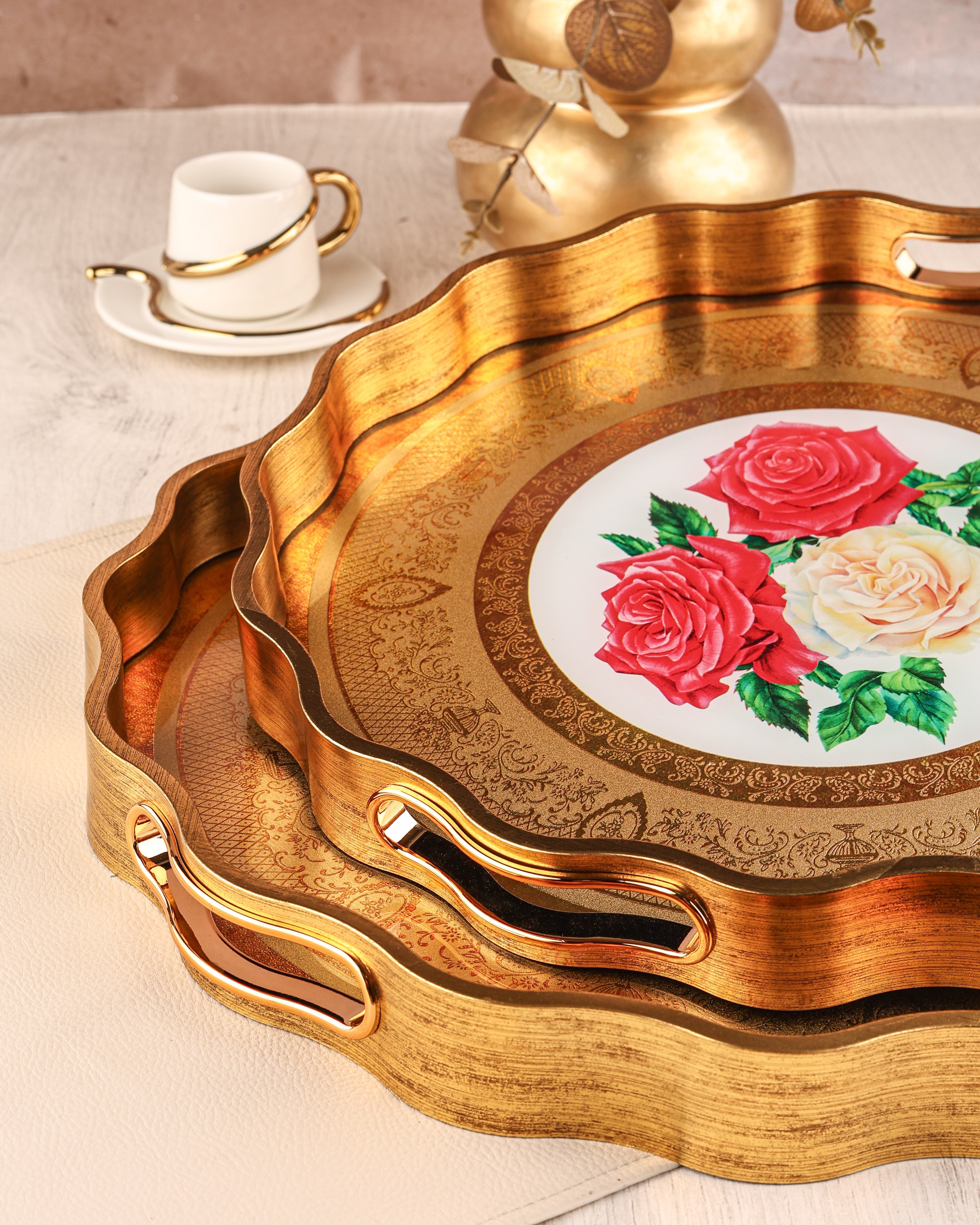 ROYAL CHARME-SARISSA 2'Lİ DEKORATİF TEPSİ