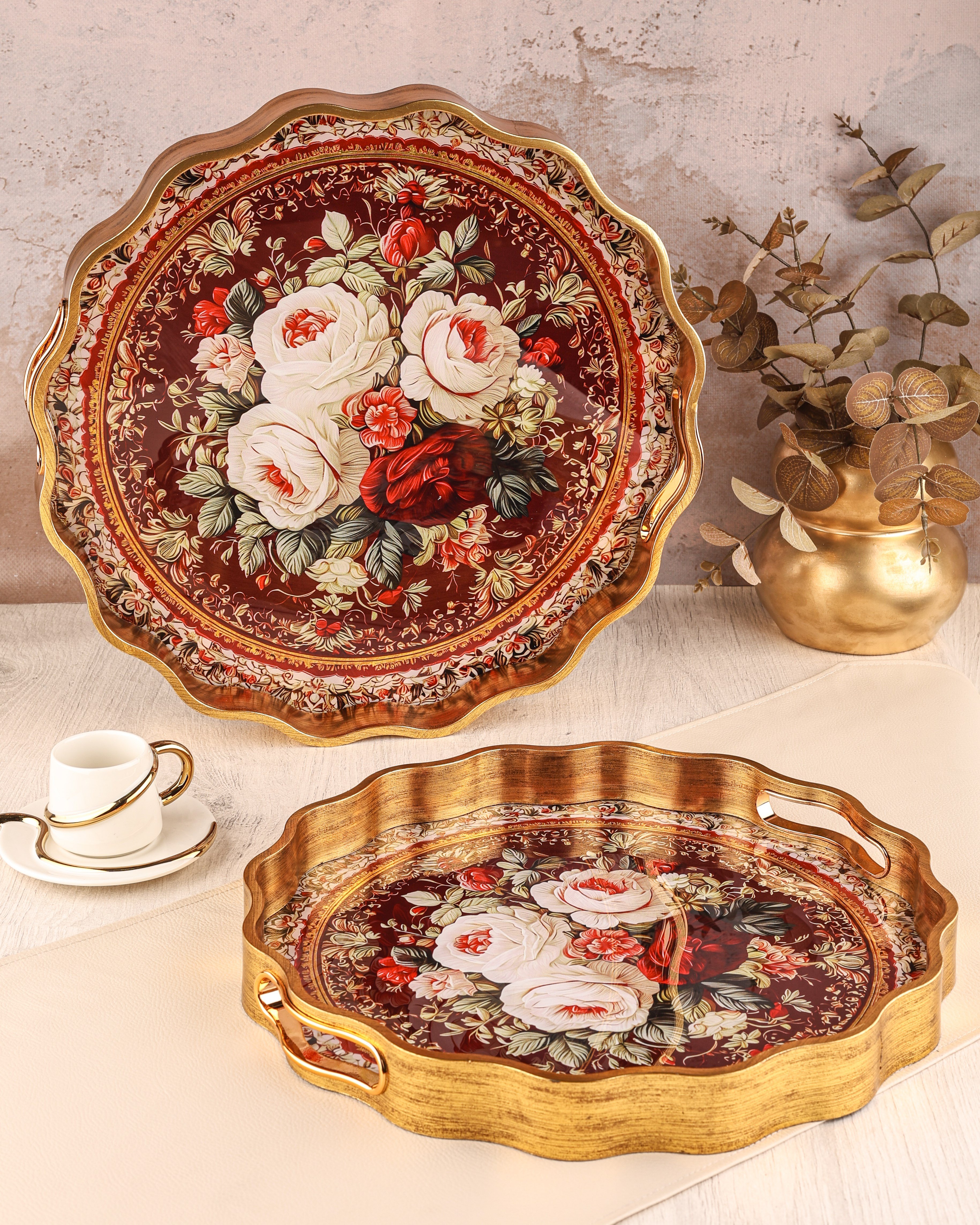 ROYAL CHARME-SARISSA 2'Lİ DEKORATİF TEPSİ