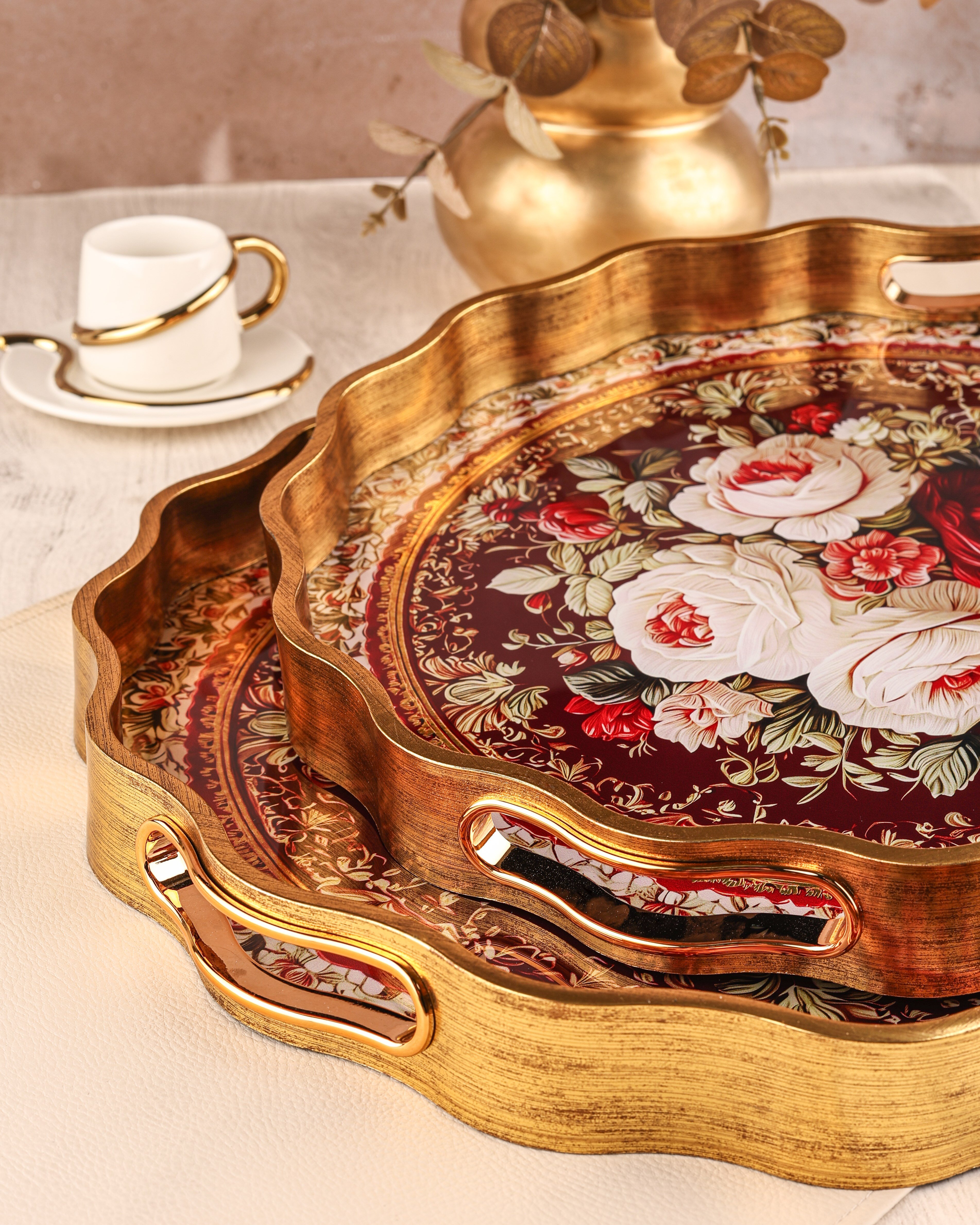 ROYAL CHARME-SARISSA 2'Lİ DEKORATİF TEPSİ