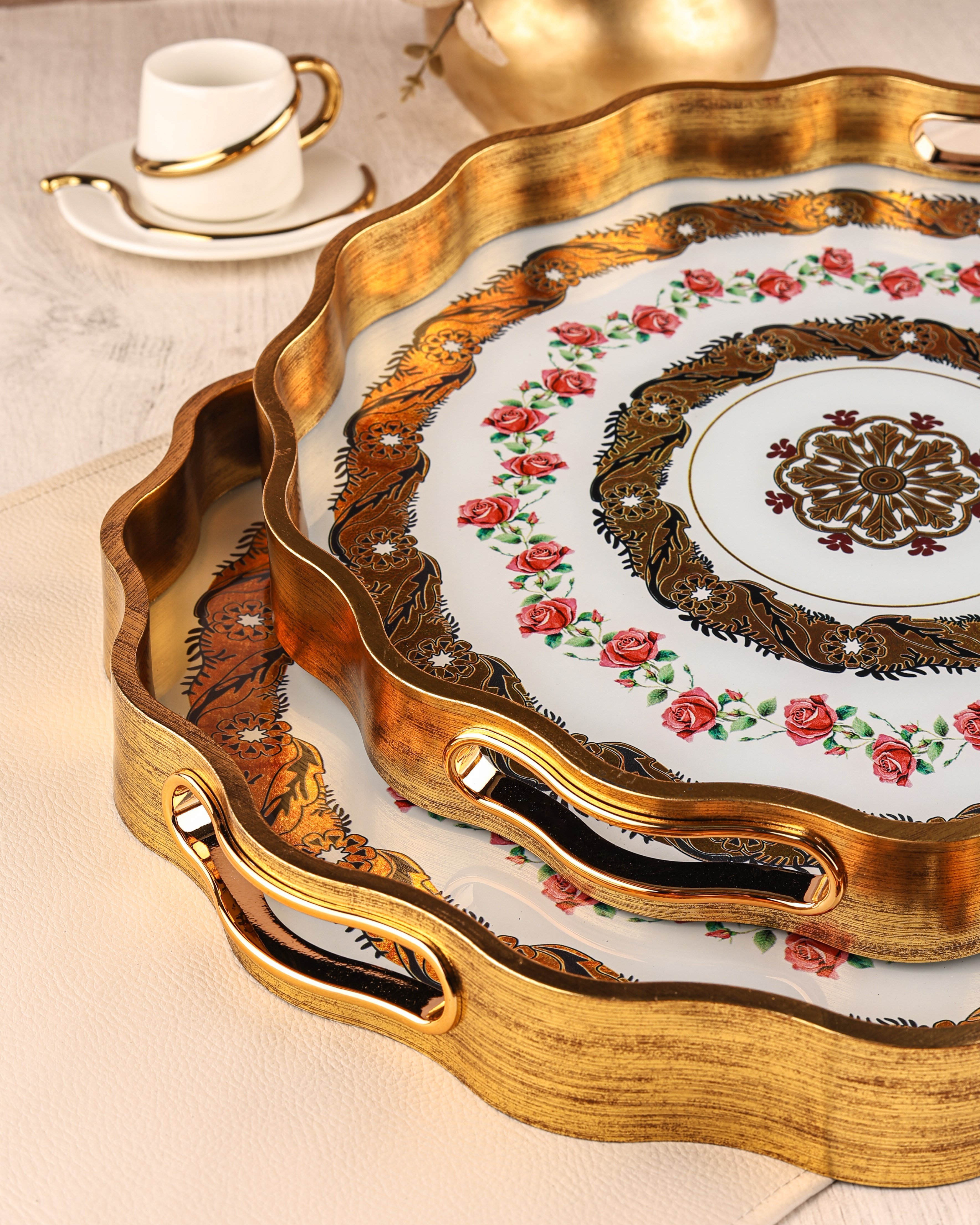 ROYAL CHARME-SARISSA 2'Lİ DEKORATİF TEPSİ