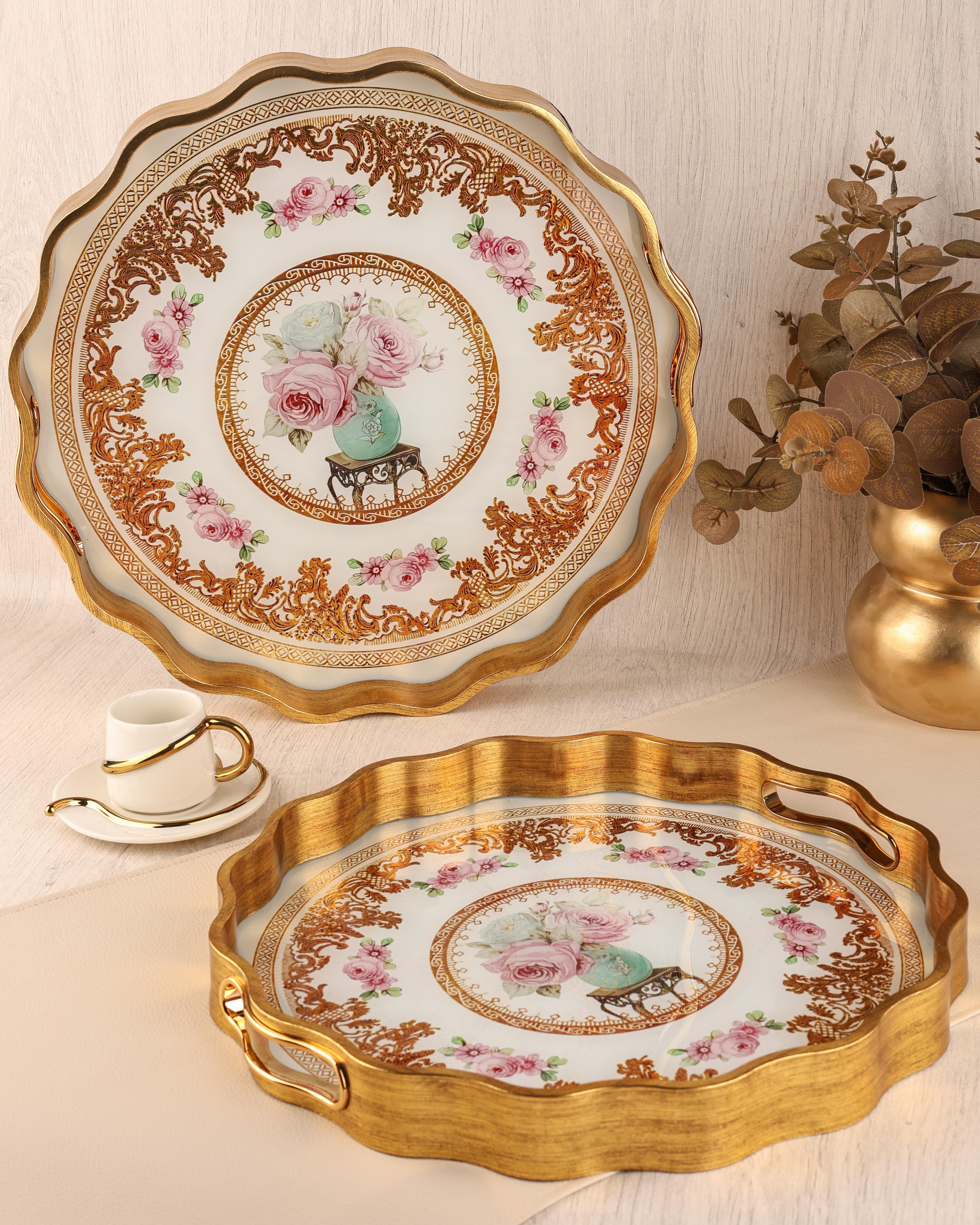 ROYAL CHARME-SARISSA 2'Lİ DEKORATİF TEPSİ