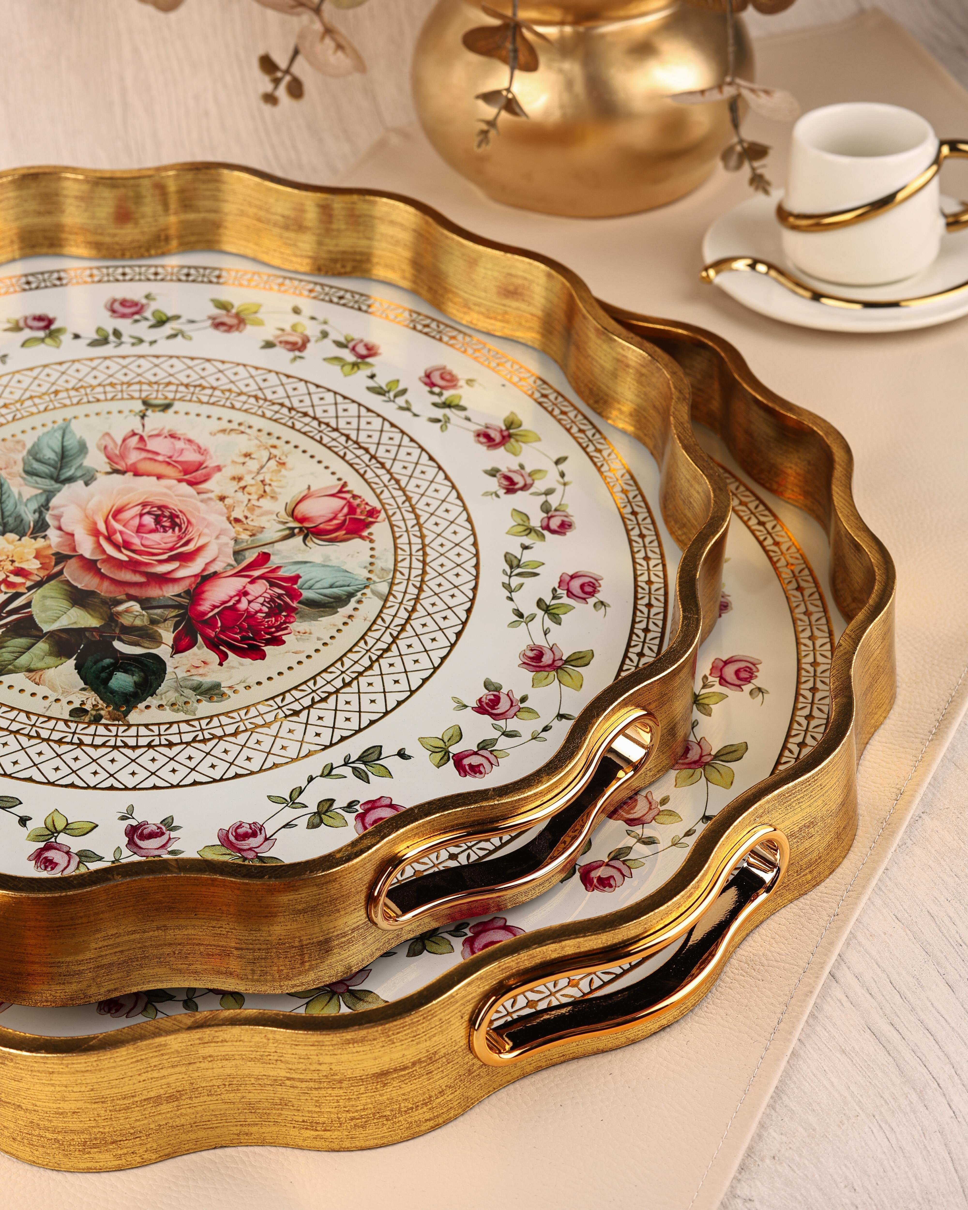 ROYAL CHARME-SARISSA 2'Lİ DEKORATİF TEPSİ