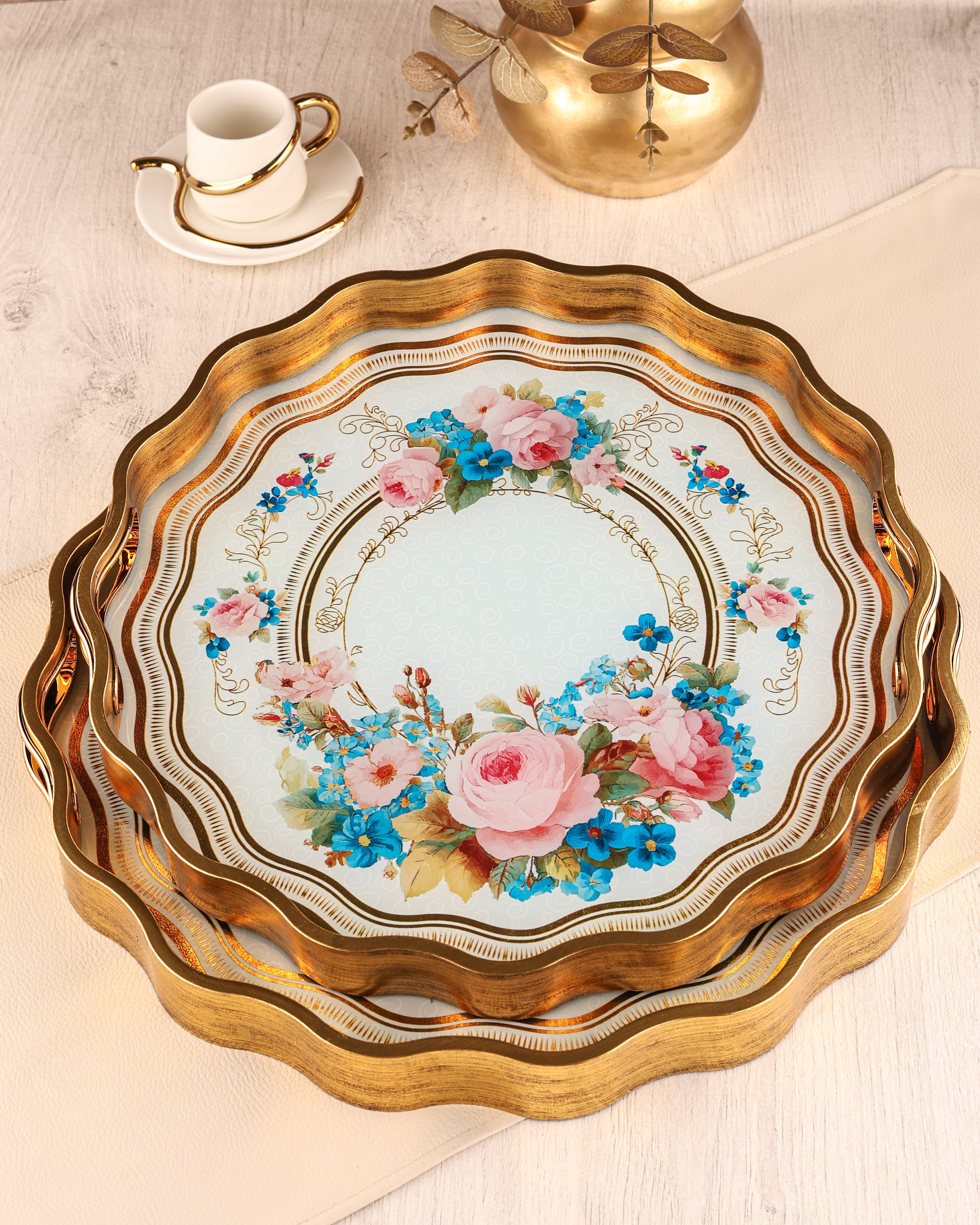 ROYAL CHARME-SARISSA 2'Lİ DEKORATİF TEPSİ