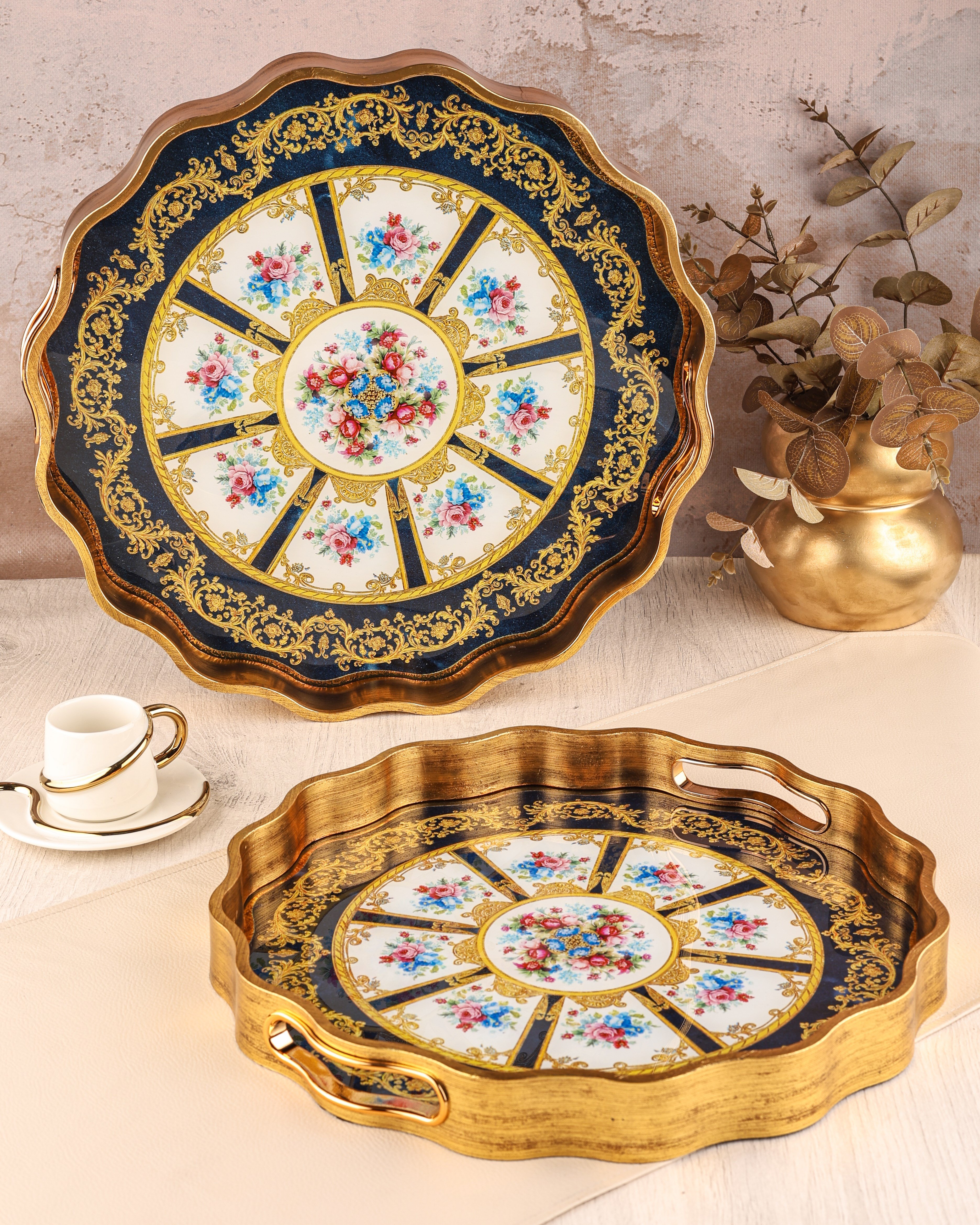 ROYAL CHARME-SARISSA 2'Lİ DEKORATİF TEPSİ