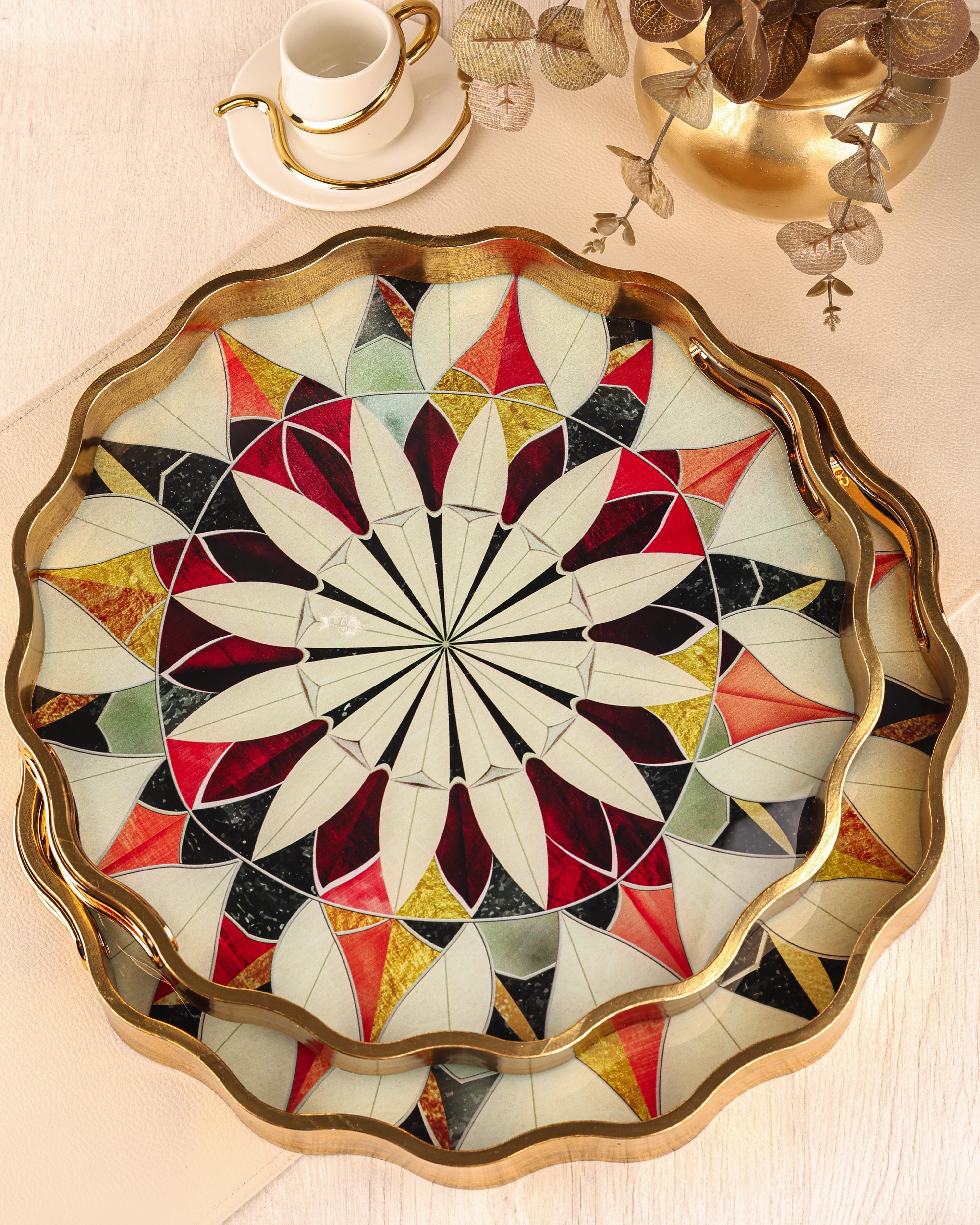 ROYAL CHARME-SARISSA 2'Lİ DEKORATİF TEPSİ