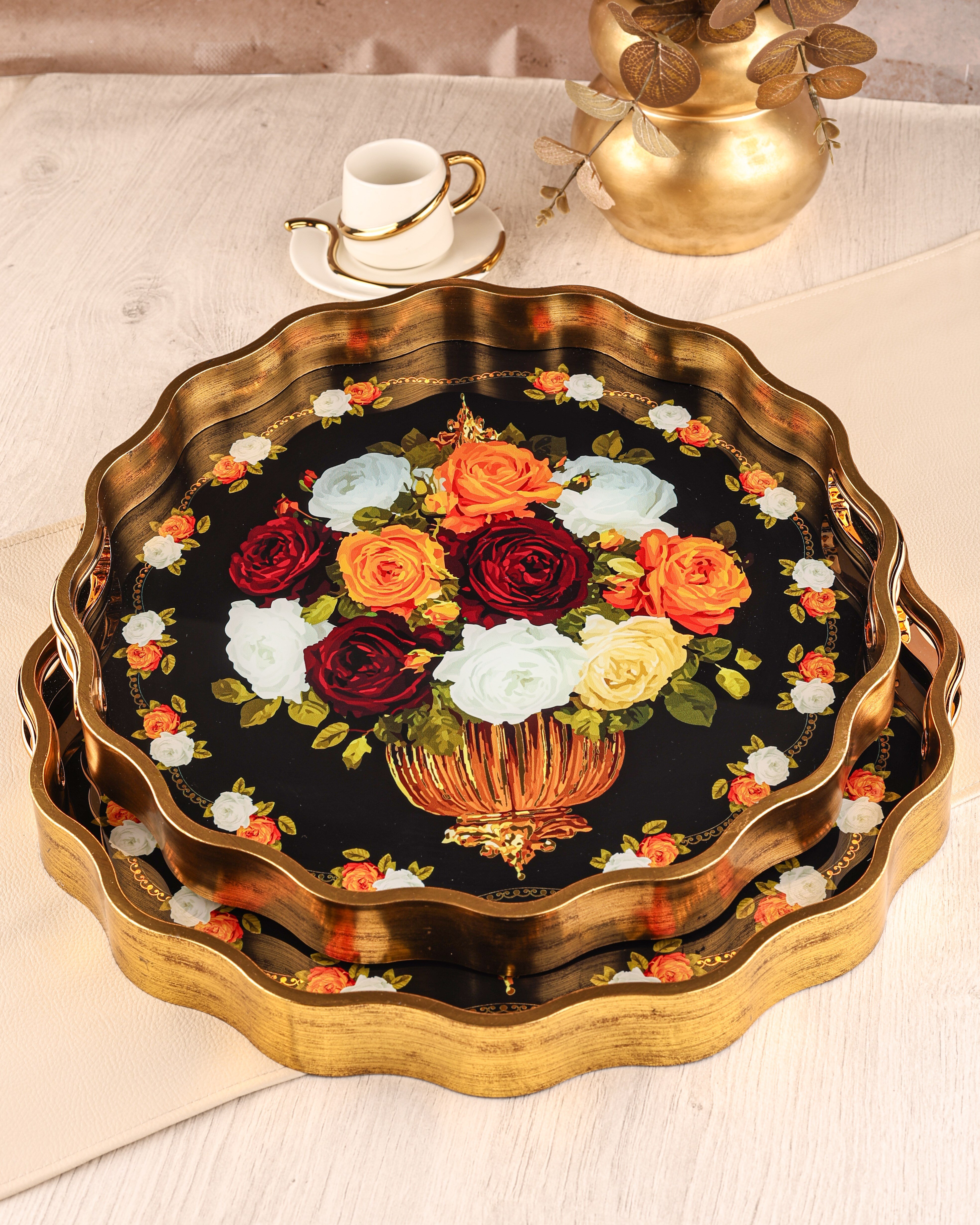 ROYAL CHARME-SARISSA 2'Lİ DEKORATİF TEPSİ