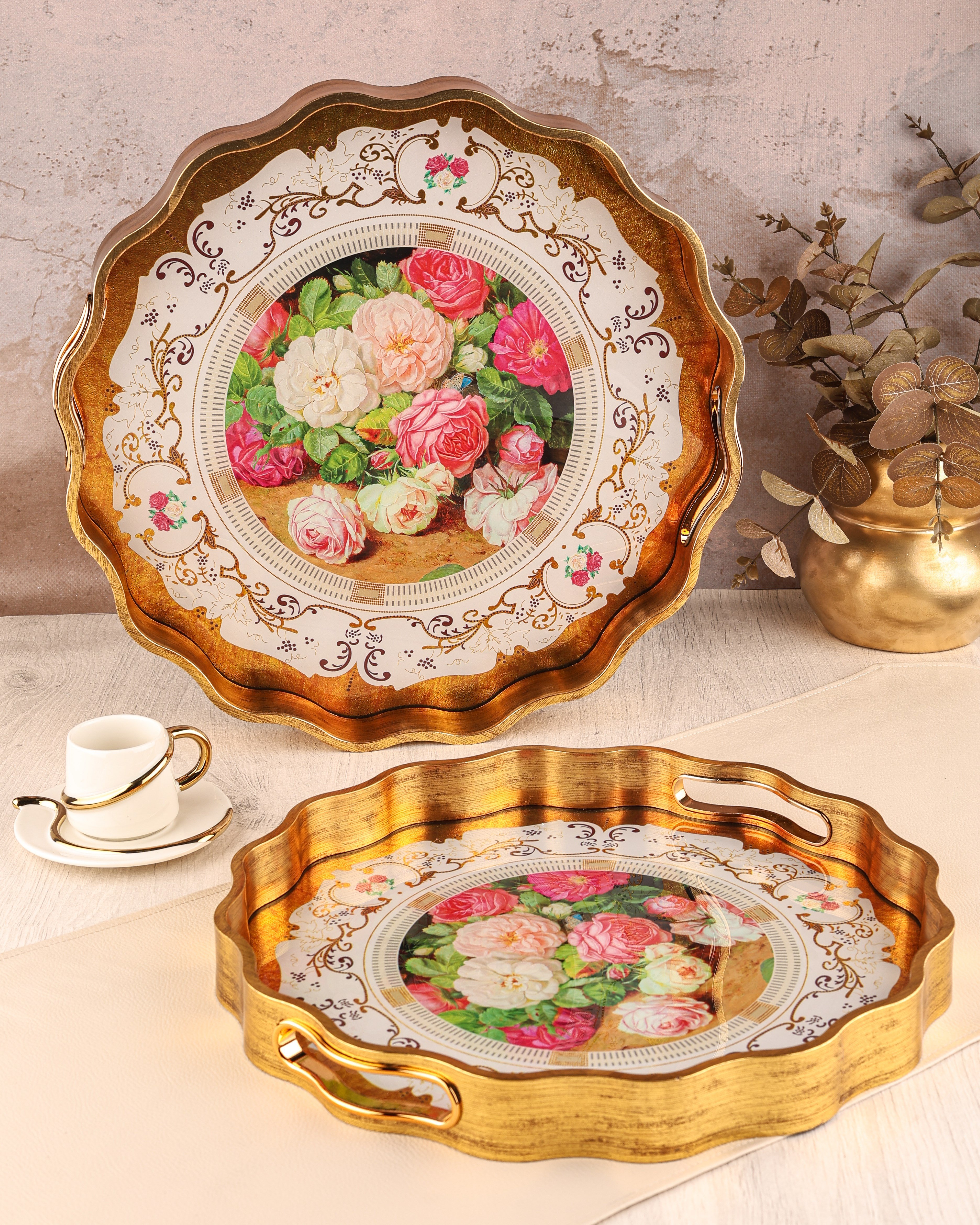 ROYAL CHARME-SARISSA 2'Lİ DEKORATİF TEPSİ
