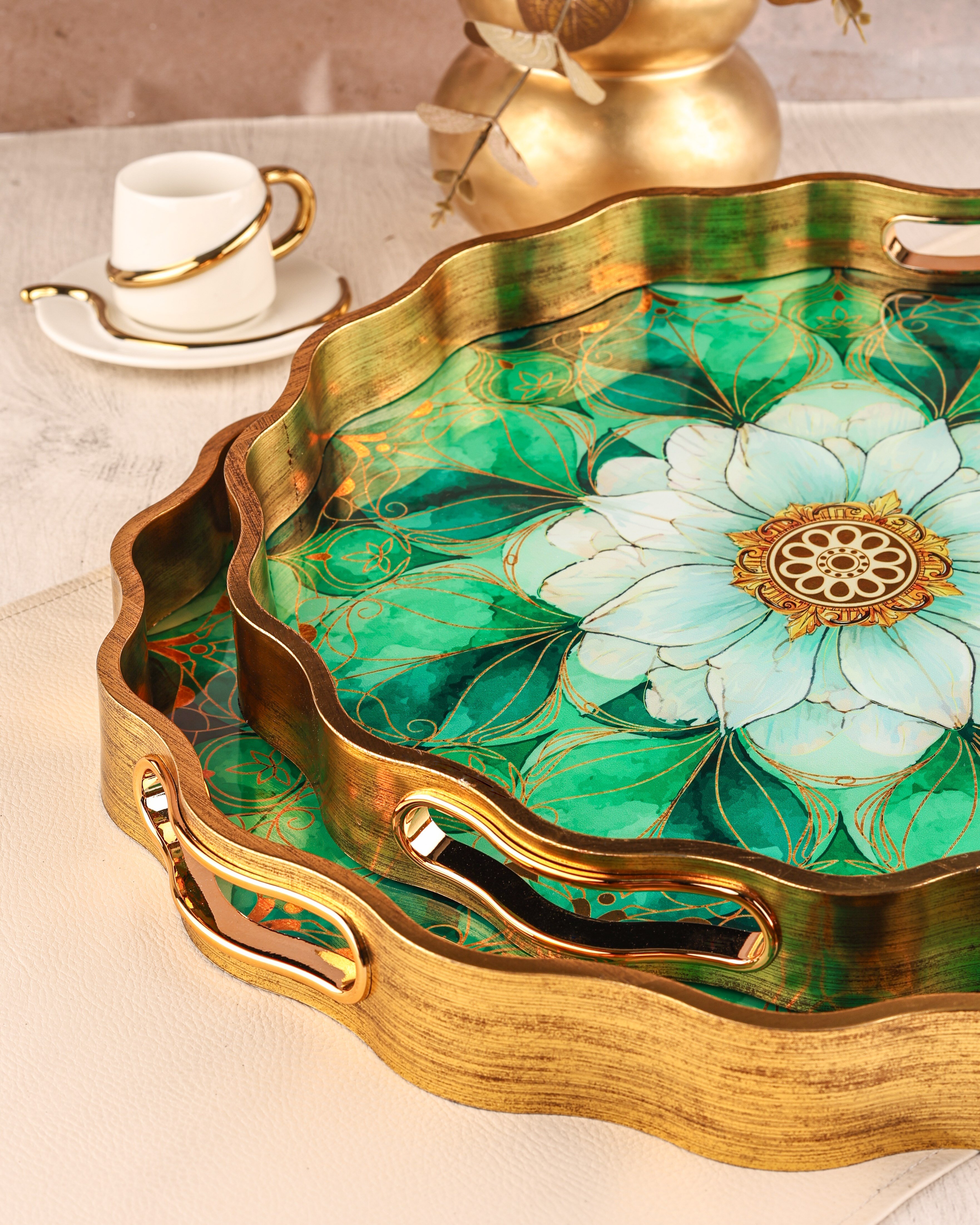 ROYAL CHARME-SARISSA 2'Lİ DEKORATİF TEPSİ
