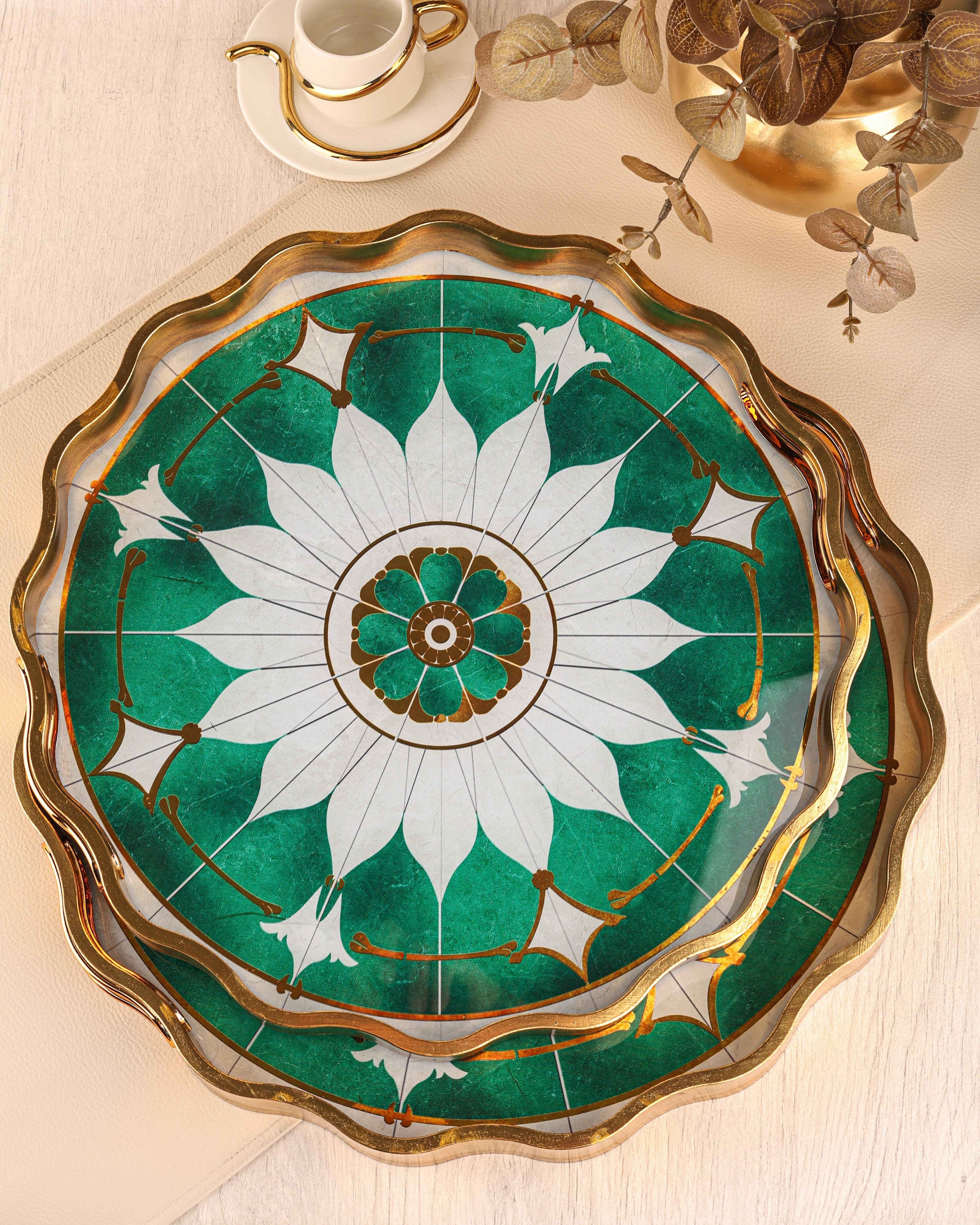 ROYAL CHARME-SARISSA 2'Lİ DEKORATİF TEPSİ