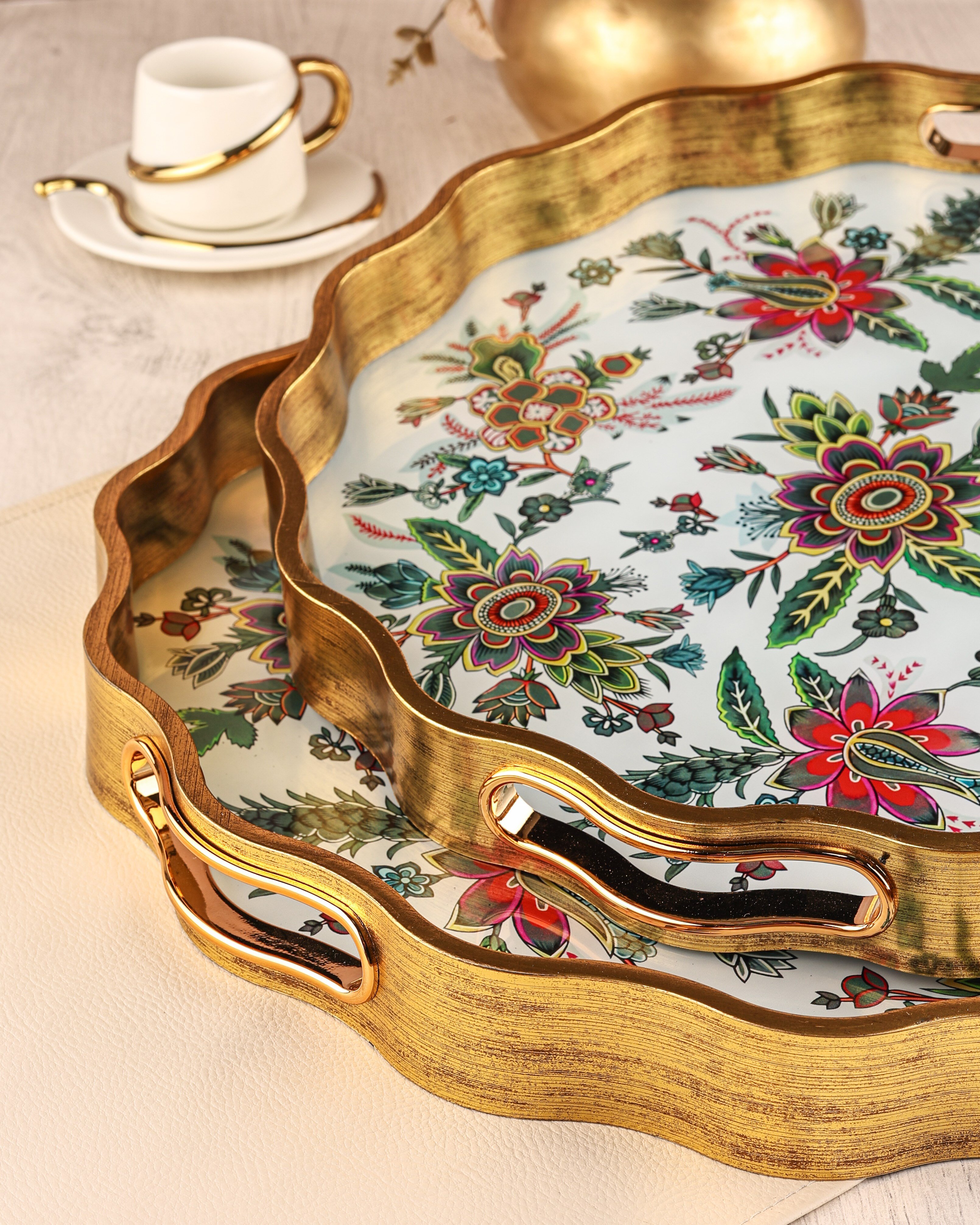 ROYAL CHARME-SARISSA 2'Lİ DEKORATİF TEPSİ