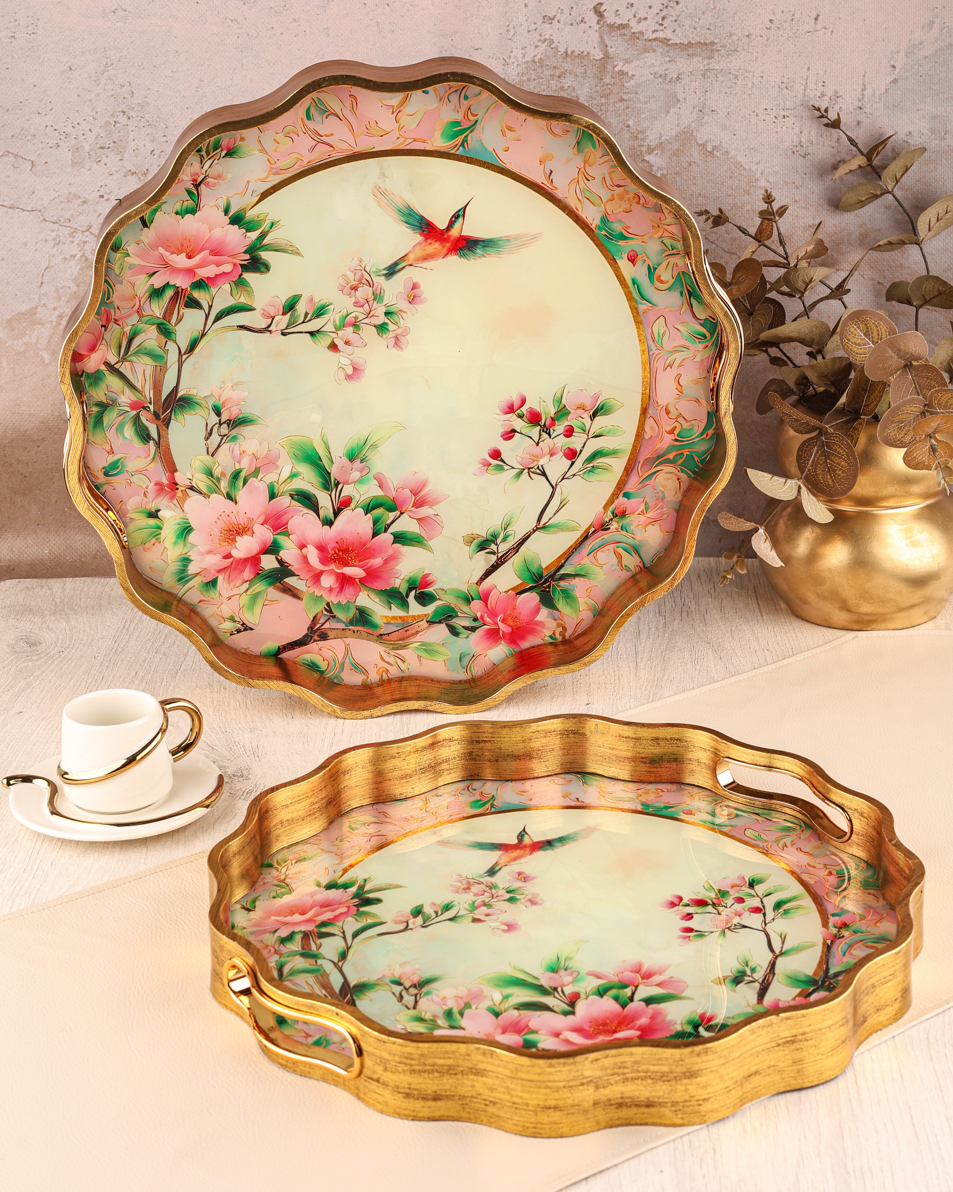 ROYAL CHARME-SARISSA 2'Lİ DEKORATİF TEPSİ