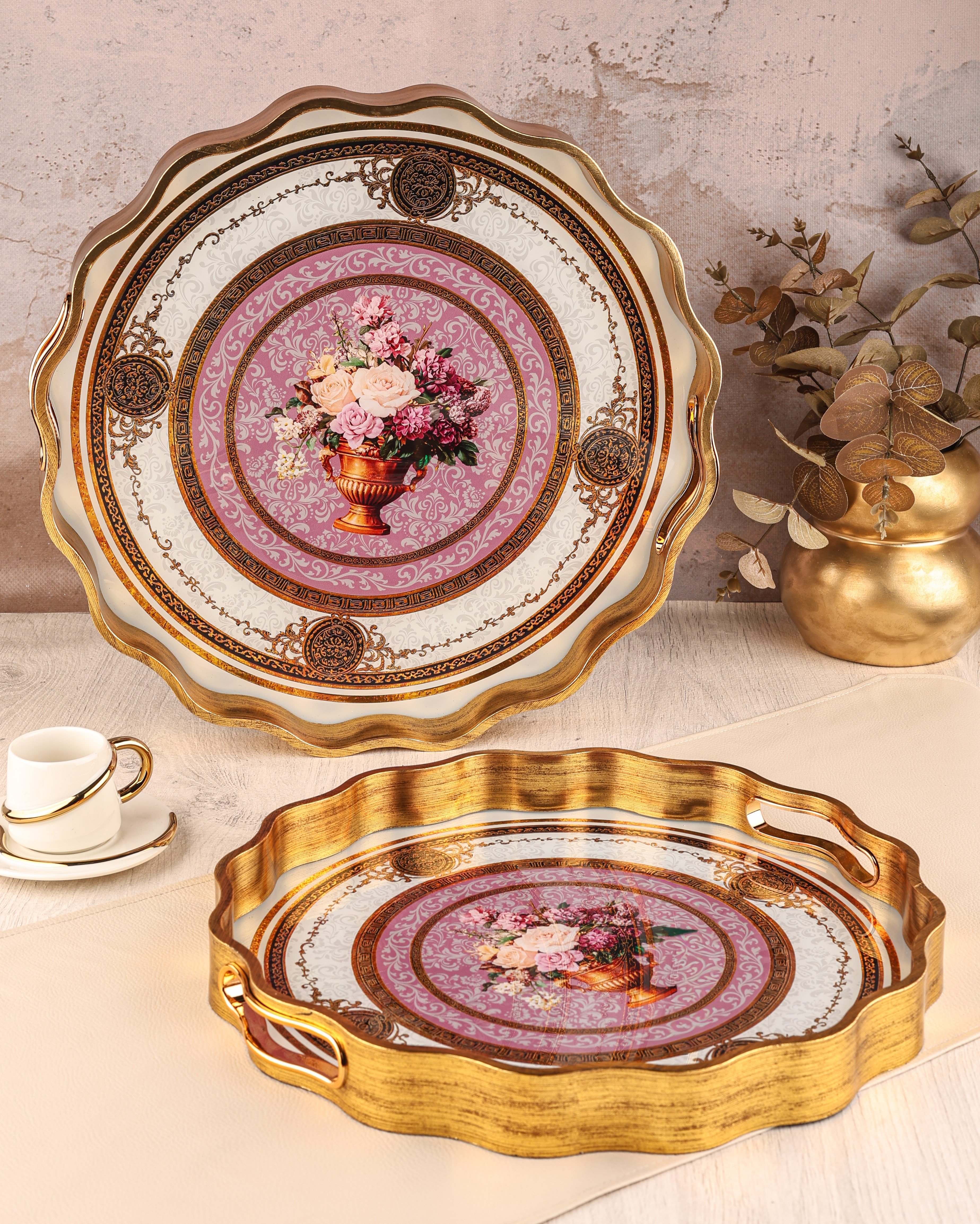 ROYAL CHARME-SARISSA 2'Lİ DEKORATİF TEPSİ