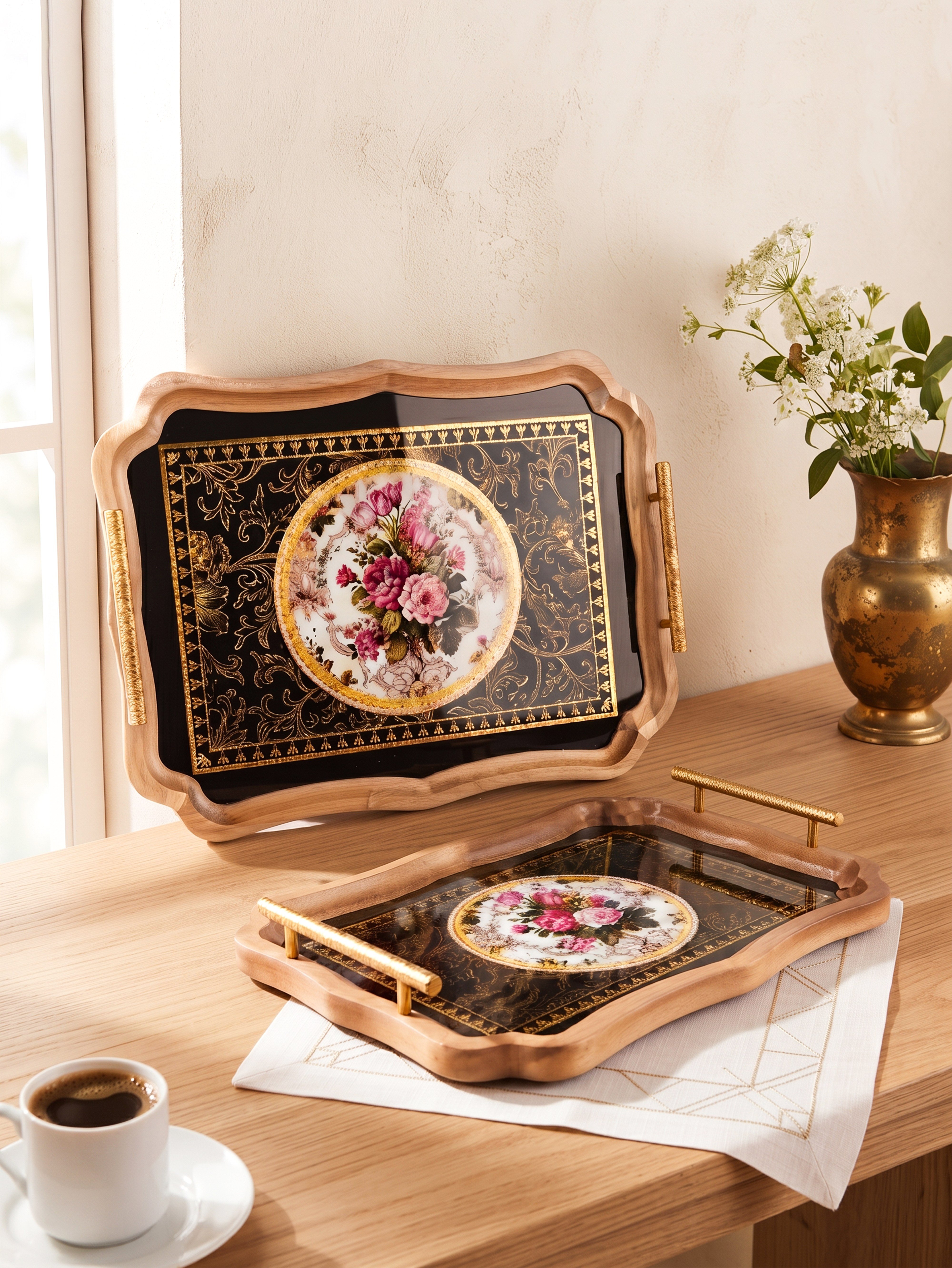 ROYAL CHARME-SERAPHINA 2'Lİ DEKORATİF TEPSİ