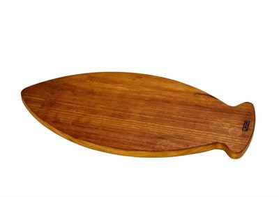 Lava Döküm   Iroko Balık Servis tahtası ve Demir döküm plaka. Ölçü 24x47cm.