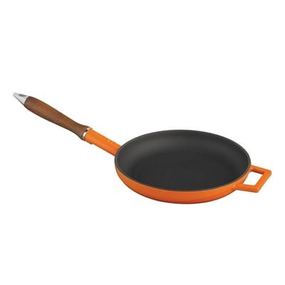 Lava Döküm  Kızartma Tavası, Ahşap Kulplu. Çap24cm.