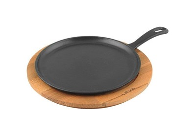 Lava Döküm  Krep / Pizza / Pancake Tavası, Yuvarlak, Metal Saplı ve ahşap altlıklı. Çap26cm.