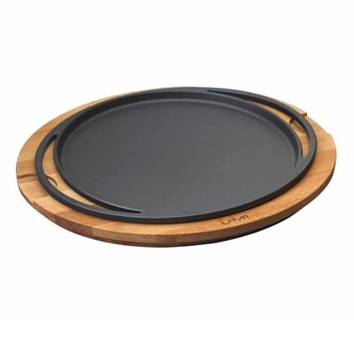 Lava Döküm  Pizza / Krep / Pankek Tavası,Yuvarlak ve Ahşap Altlıklı.  Çap28cm.