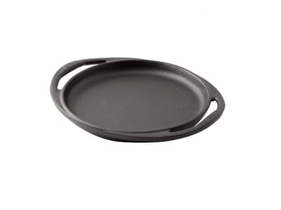 Lava Döküm  Yuvarlak Izgara Tava, Hibrit, Metal Kulplu. Siyah renk. Çap 30cm.