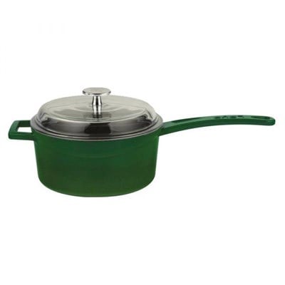 Lava Döküm  Yuvarlak Sos Tenceresi Cam kapaklı, Metal Saplı. Çap(16 cm.