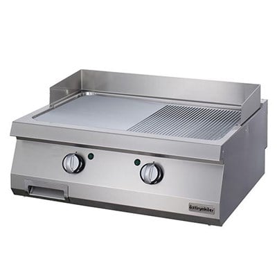 Öztiryakiler Grill Plate Y Oluklu Elektrikli 80*70*30 Sert Krom Kaplı