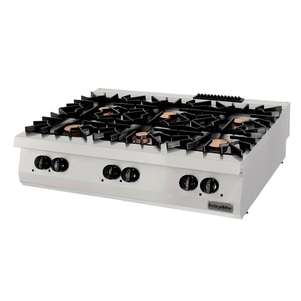 ÖZTİRYAKİLER SET ÜSTÜ ALTILI OCAK GAZLI 120*90*30 (3x6+3x10=48 kW)