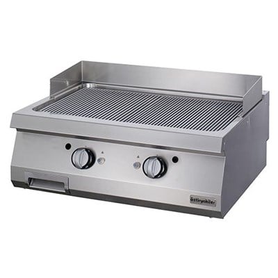 Öztiryakiler Set Üstü Grill Plate Oluklu Gazlı 80*90*30 Sert Krom Kaplı