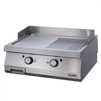 Öztiryakiler Set Üstü Grill Plate Y Oluklu Gazlı 80*90*30 Sert Krom Kaplı