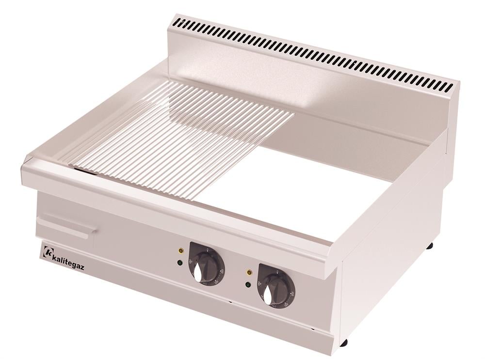Pleyt Izgara, Elektrikli, Yarı Oluklu, Krom Kaplı 900 x 700 x 290 mm