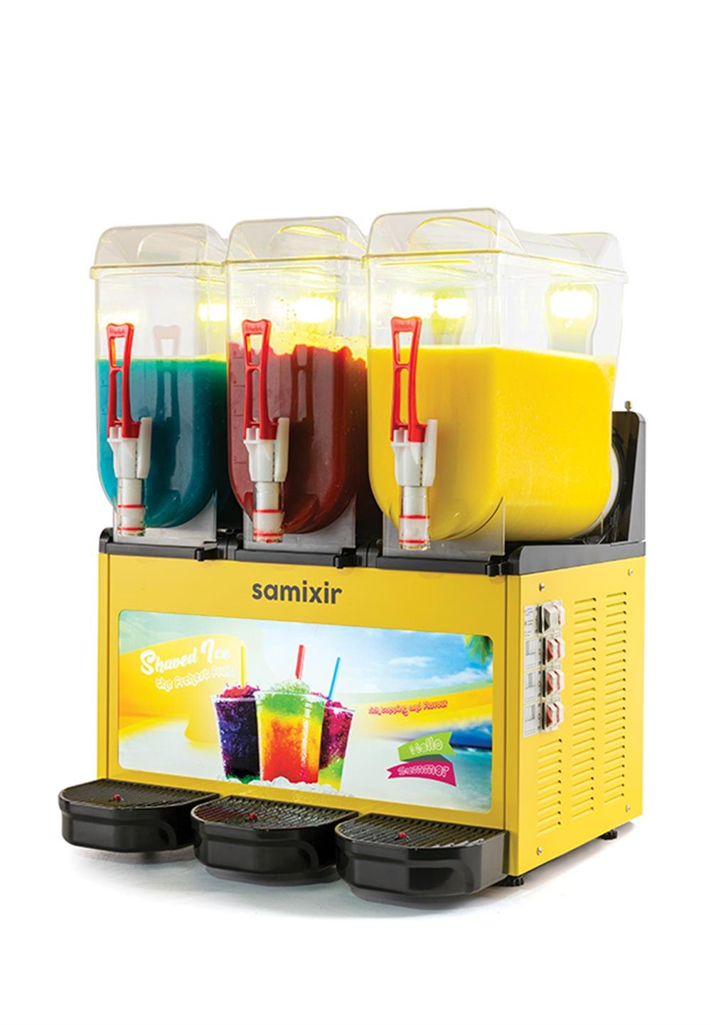 Samixir Ice Slush 12+12+12 L Triple Allure Buzlu İçecek Dispenseri Sarı